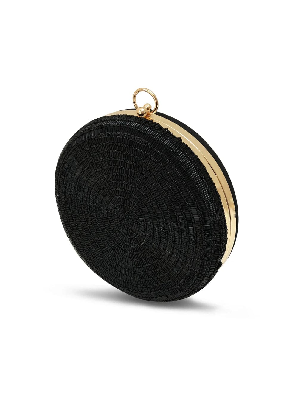 Black Katdana Embroidered Clutch