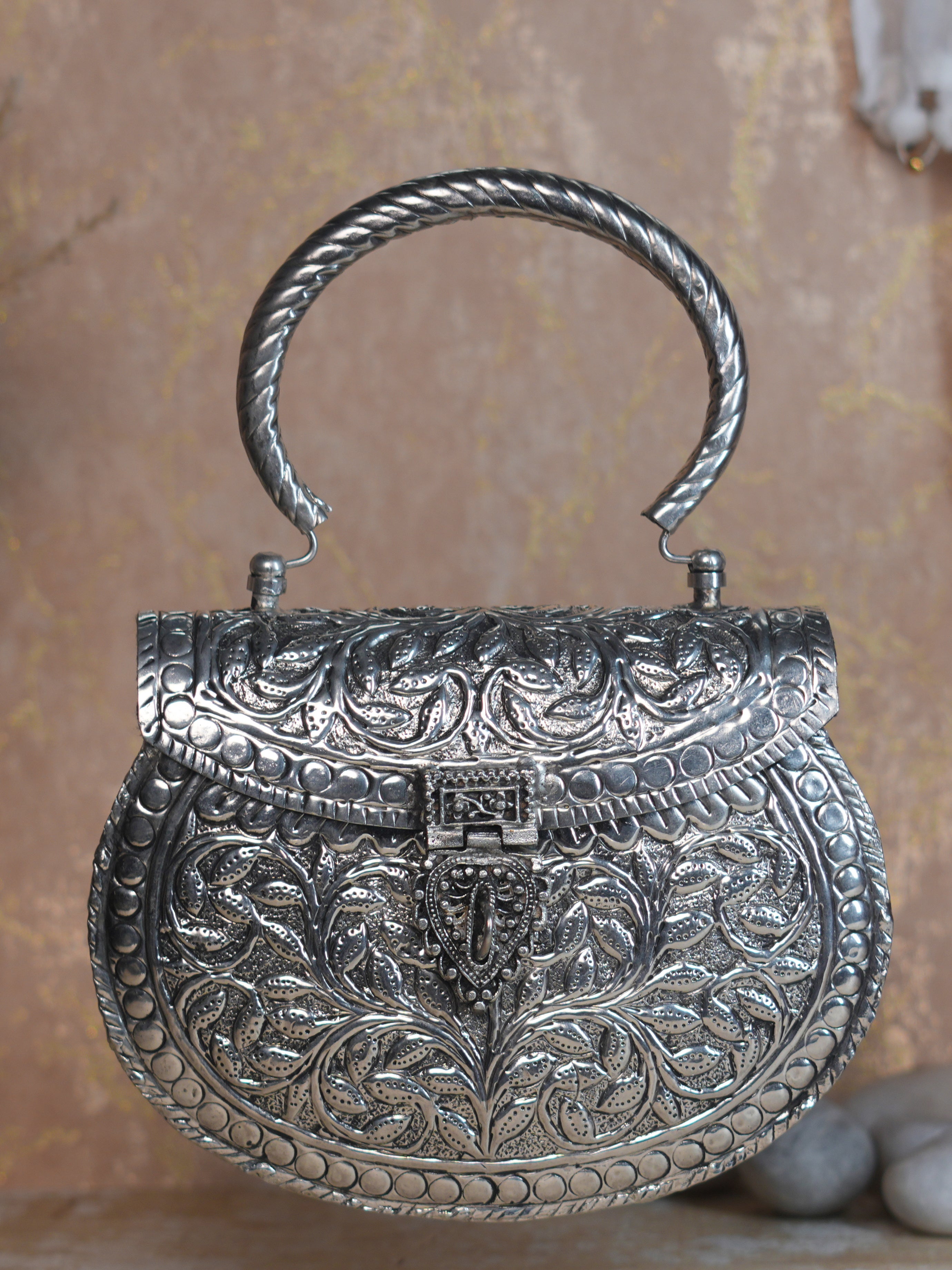 VRPS Brass Clutch | Handcrafted Ethnic Bag | SWIS-1362 | Additional Angle