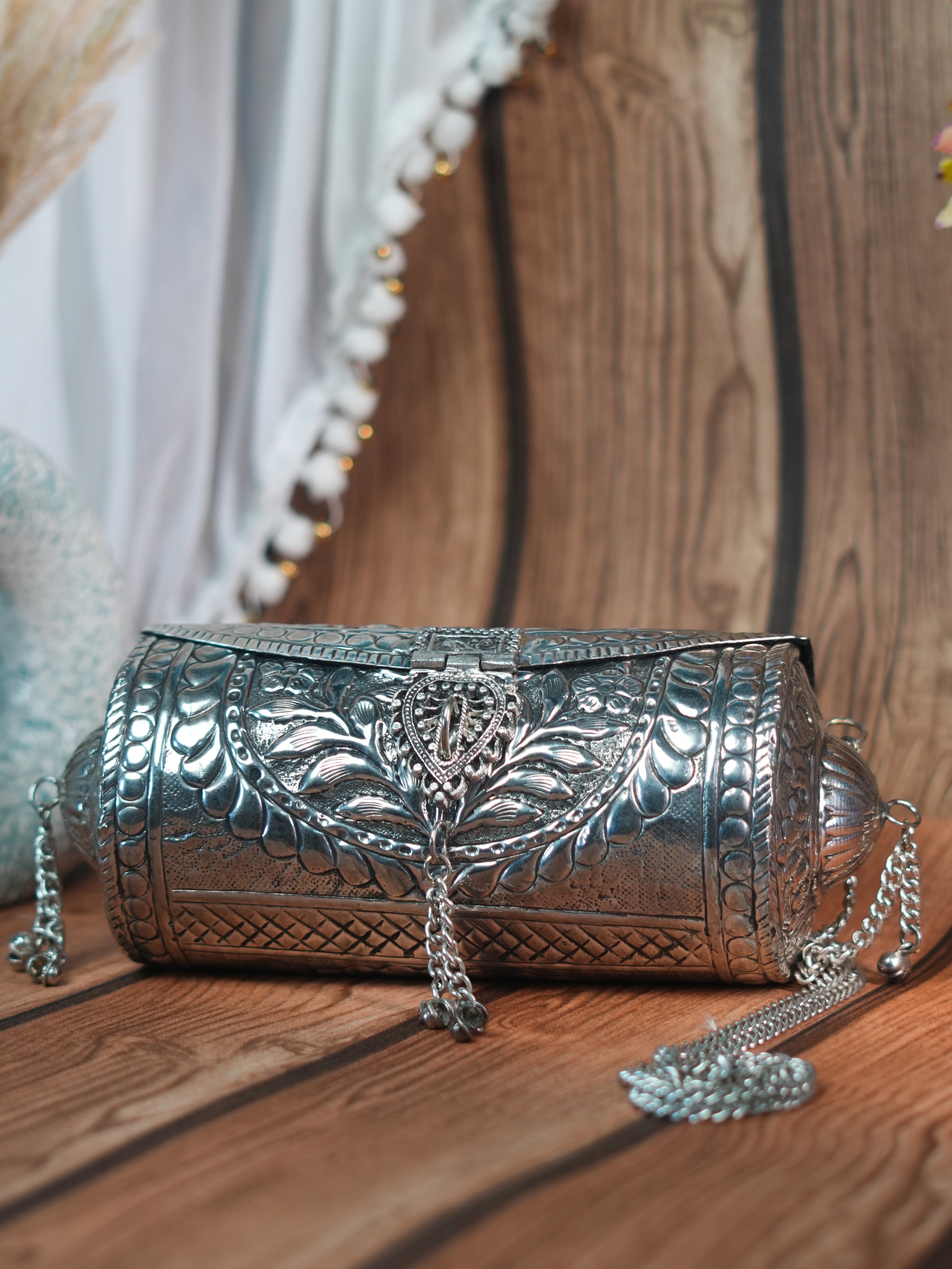 VRPS Brass Clutch | Handcrafted Ethnic Bag | SWIS-1359 | Additional Angle