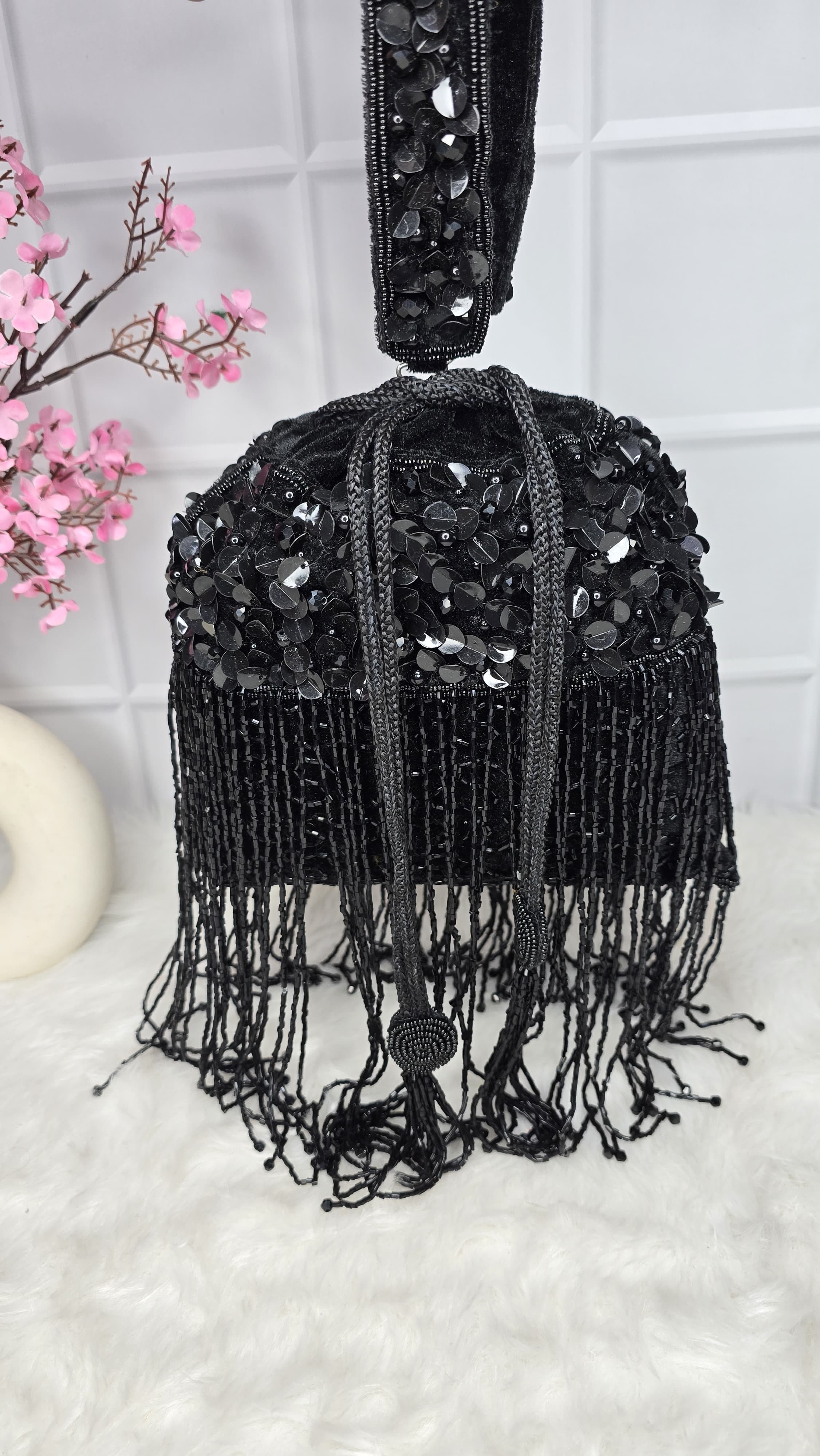 Black latkan potli bags