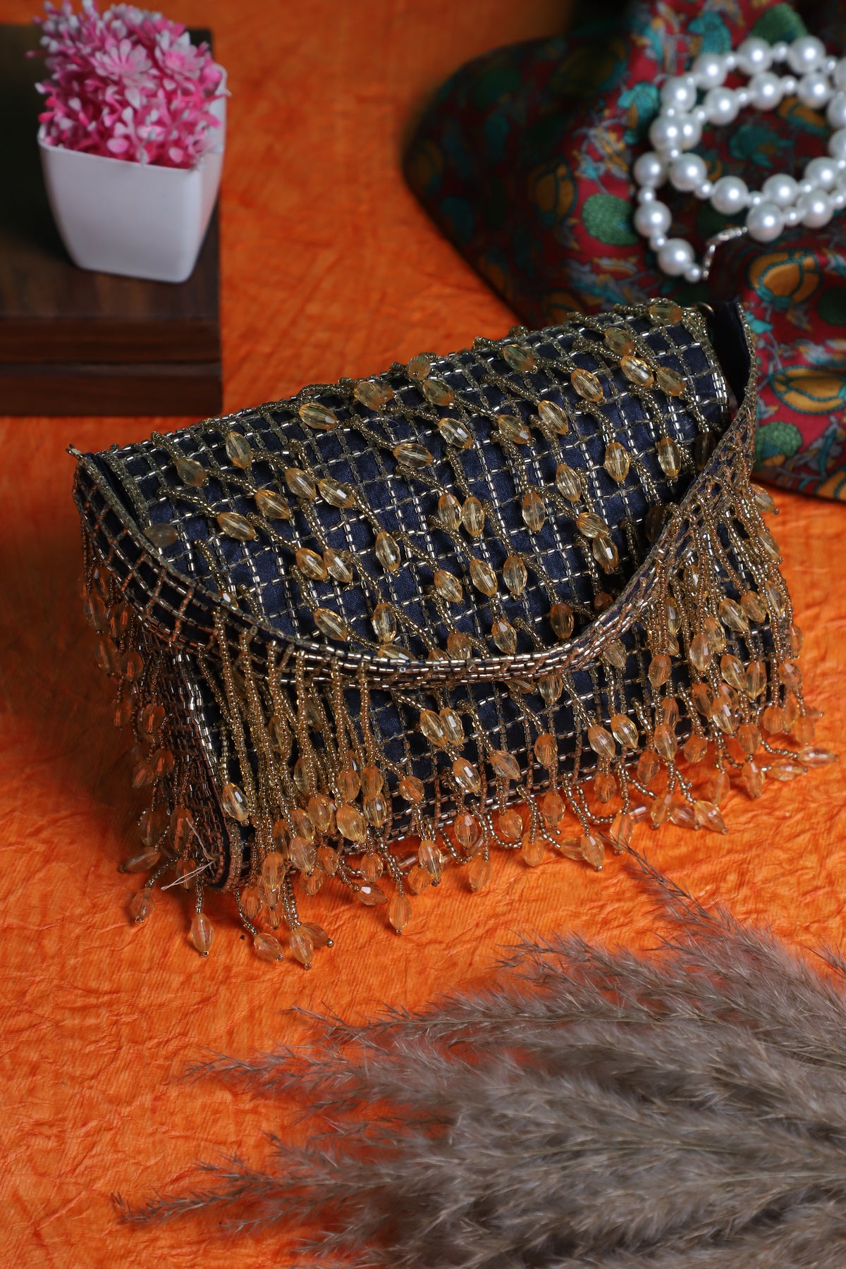VRPS Heart Shape Clutch | Handcrafted Ethnic Bag | SWIS-3331 | Additional Angle