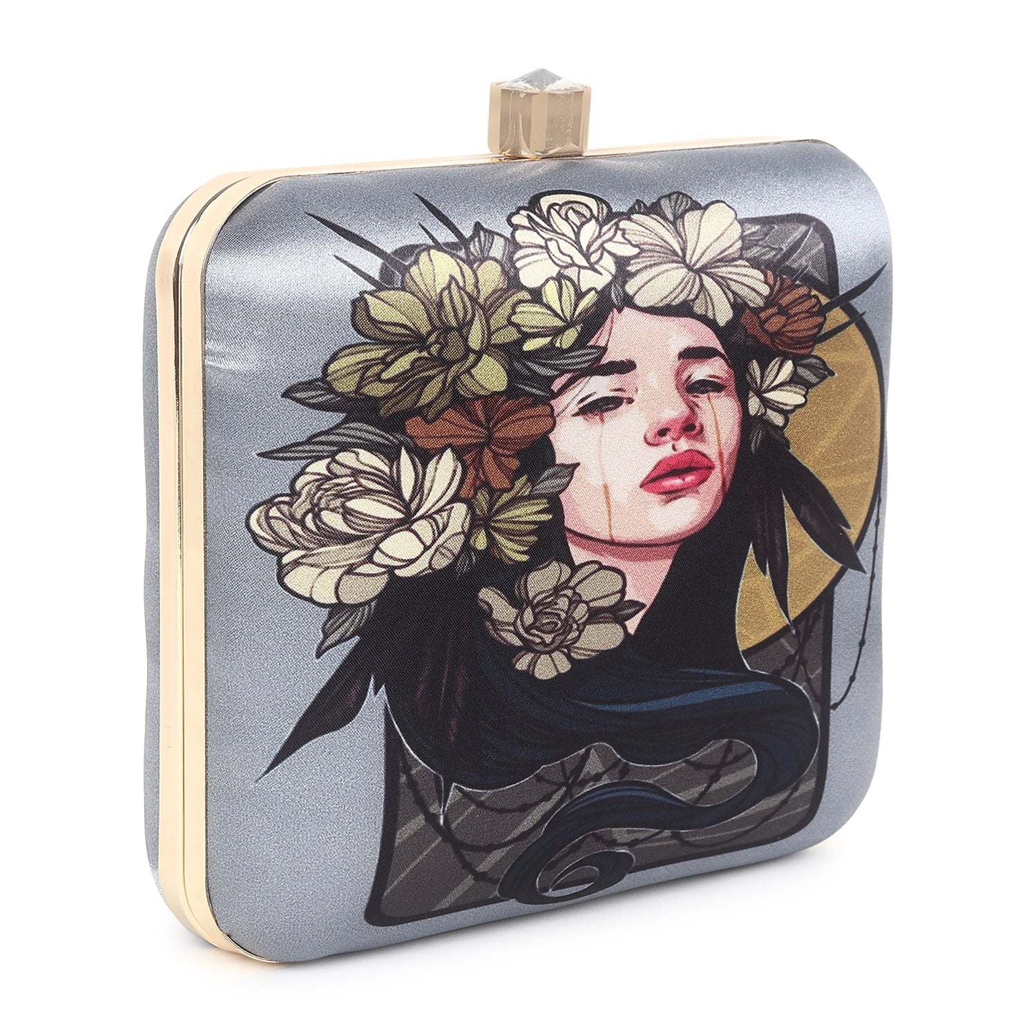 Printed lady clutch bag