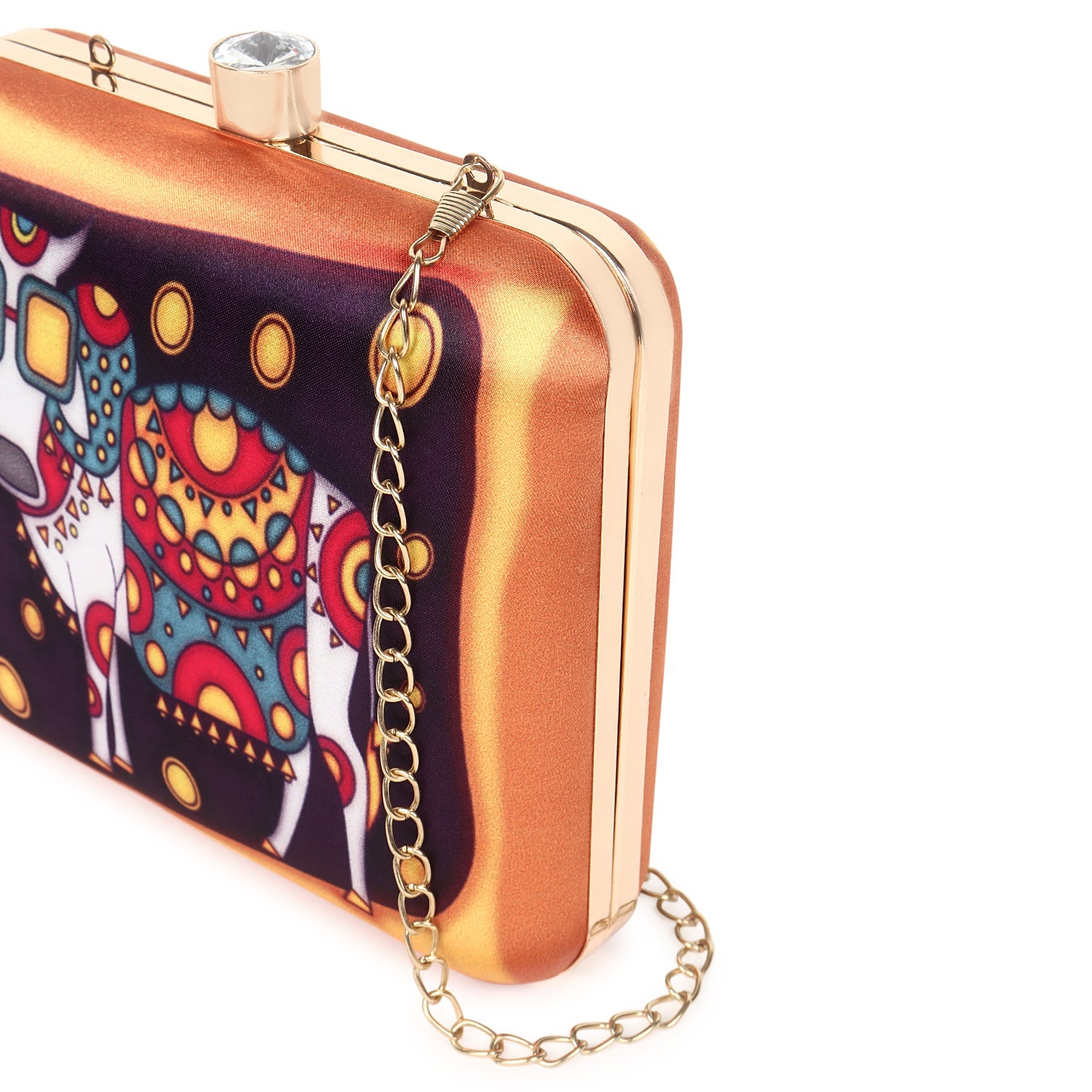 Printed clutch bag