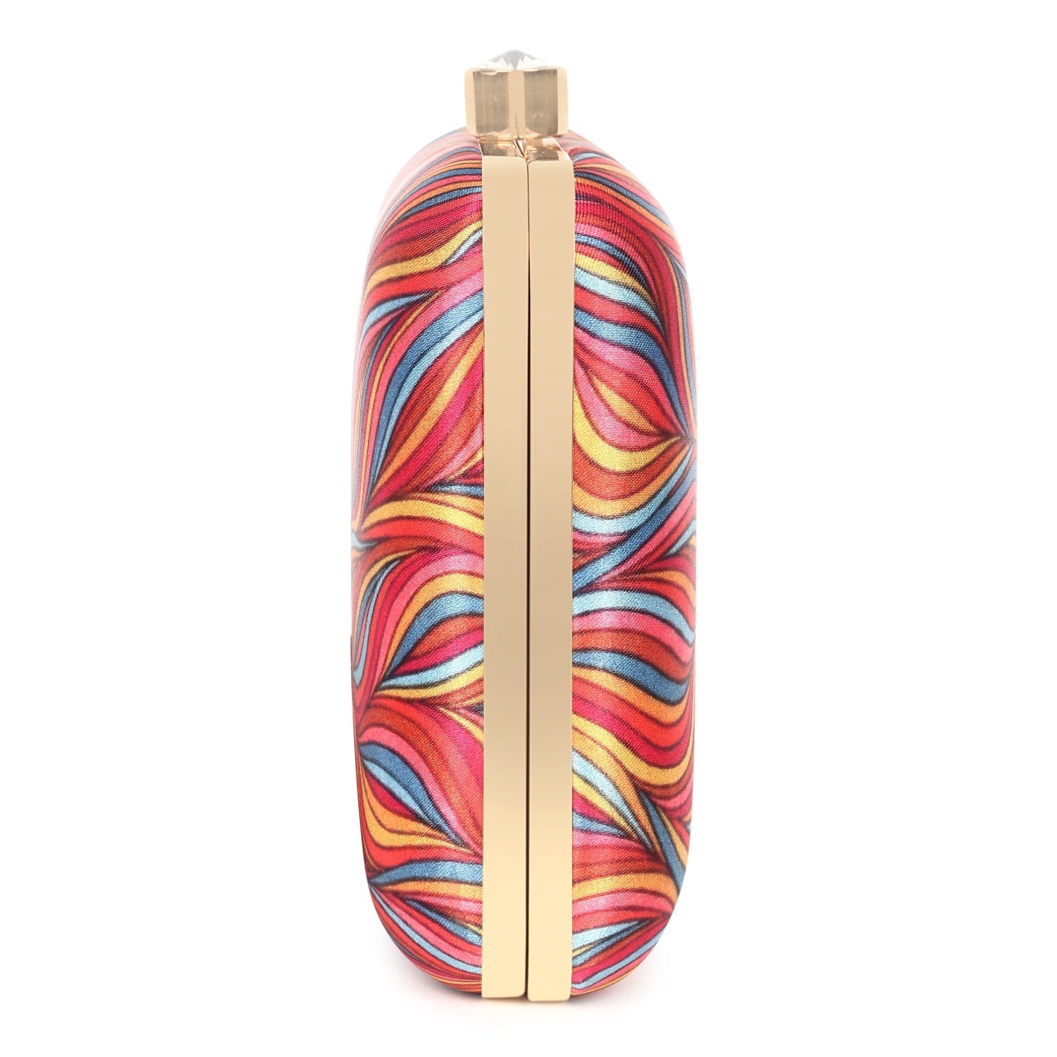 Printed floral design clutch bag