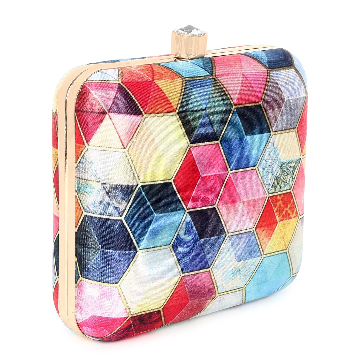 Printed clutch bag