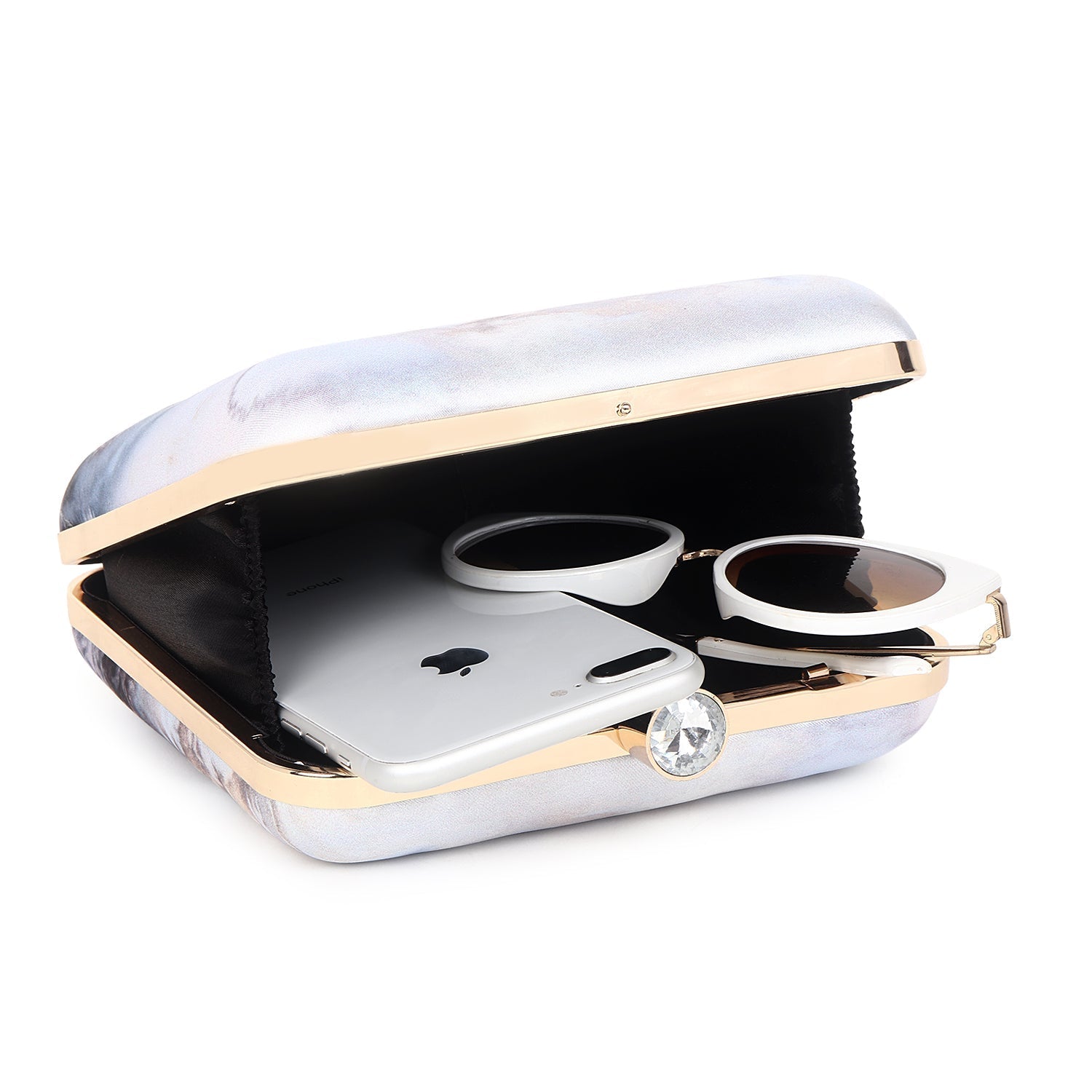 Abstract printed clutch bag