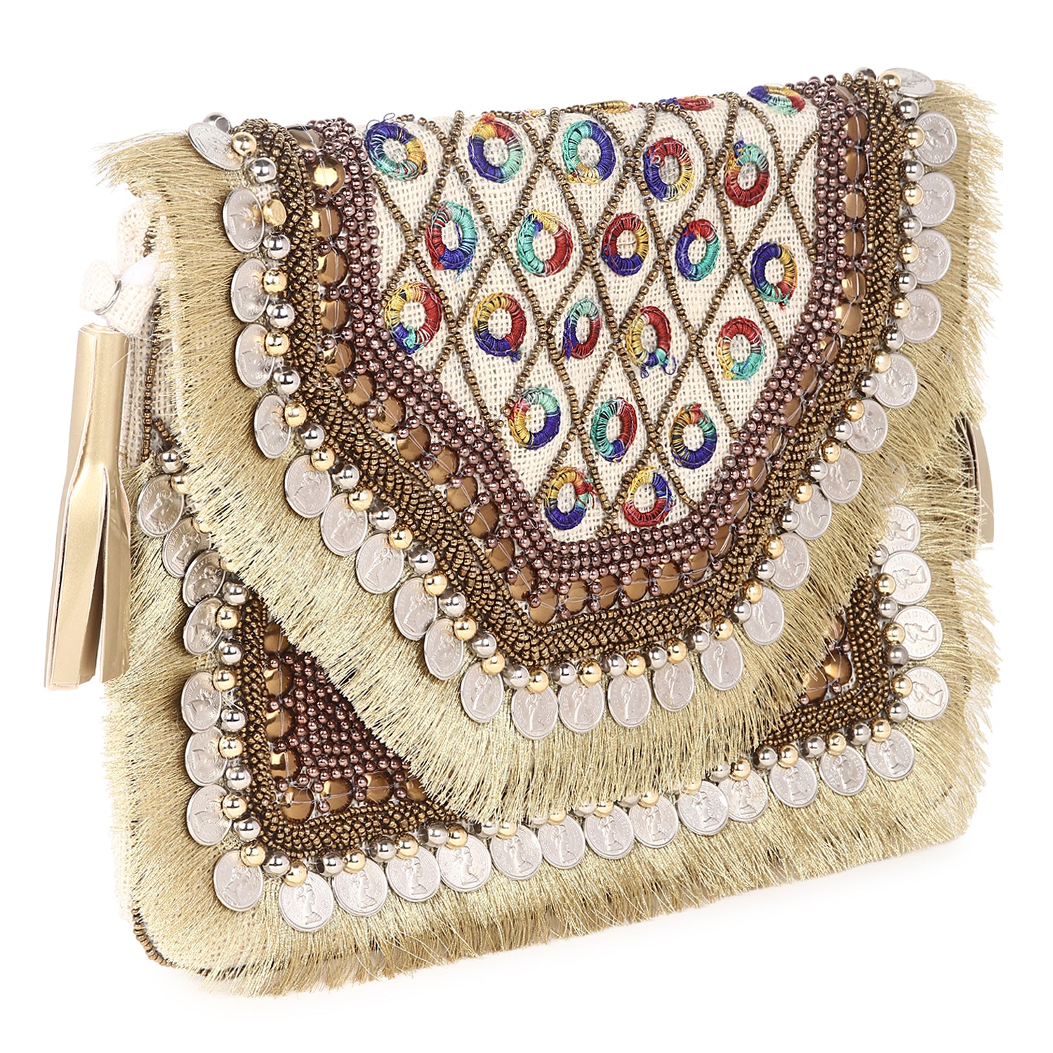 VRPS Heart Shape Clutch | Handcrafted Ethnic Bag | SWIS-4136 | Additional Angle