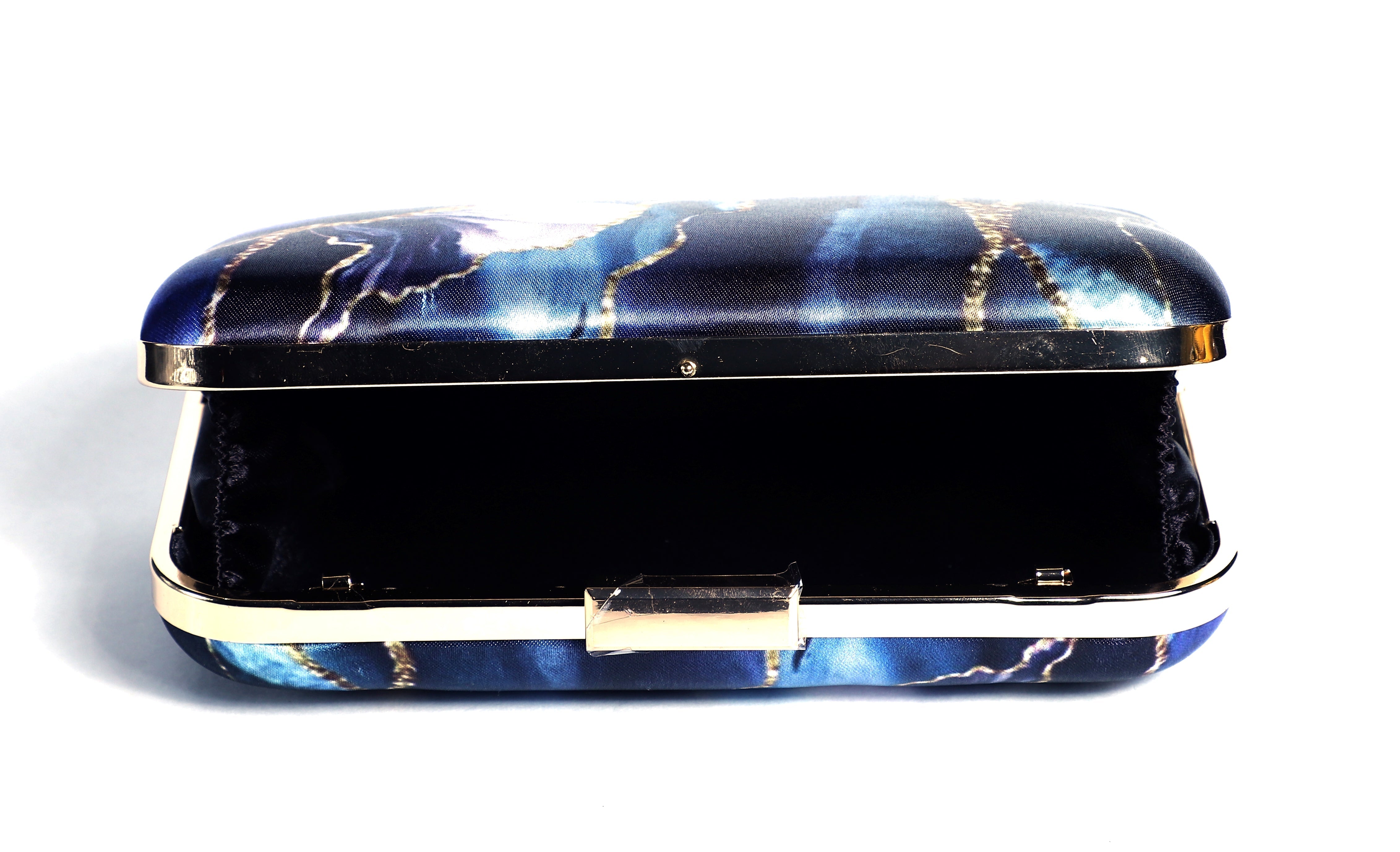 Abstract Printed Blue Clutch for Women & Girls