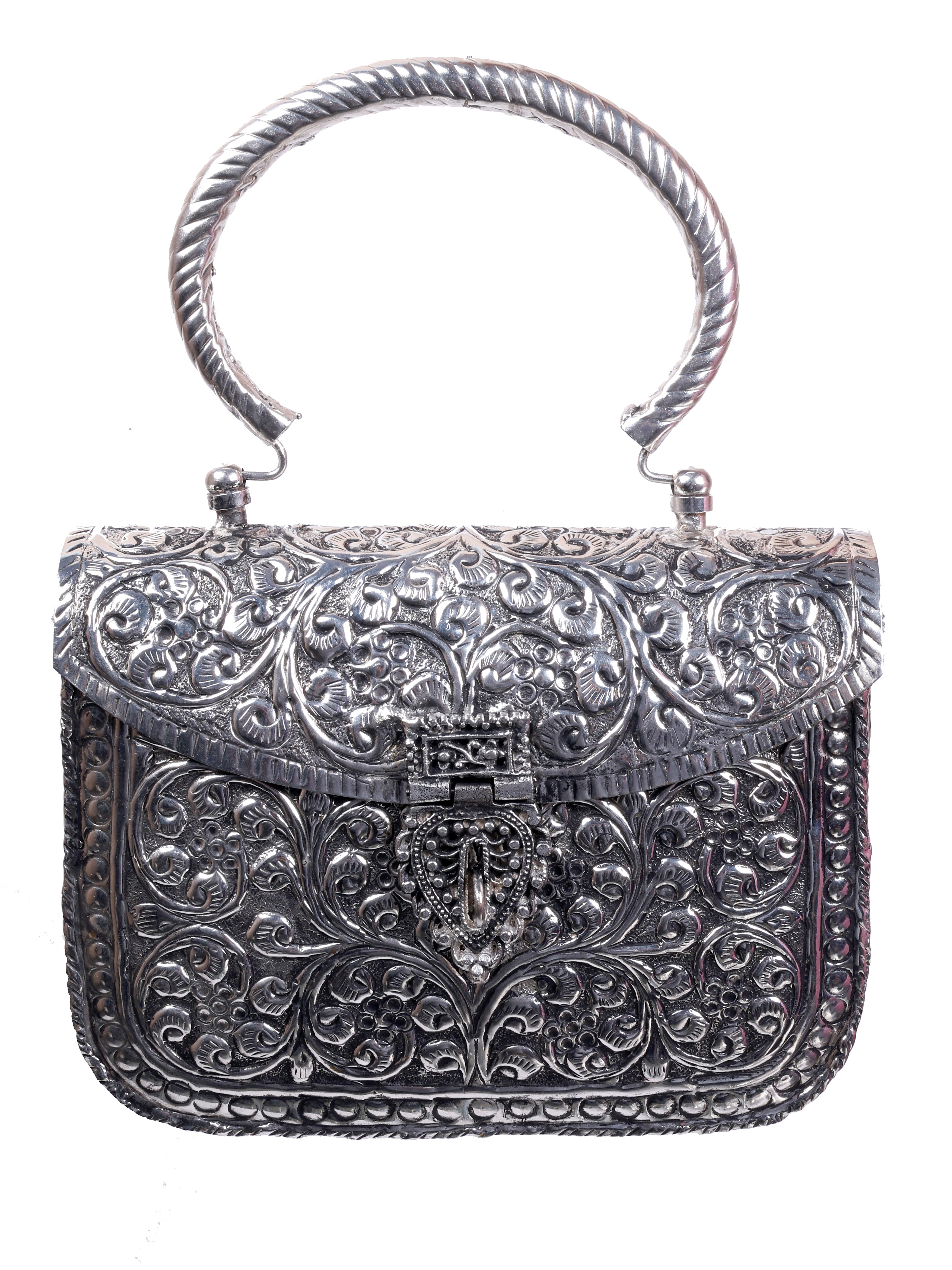 VRPS Brass Clutch | Handcrafted Ethnic Bag | SWIS-1354 | Additional Angle