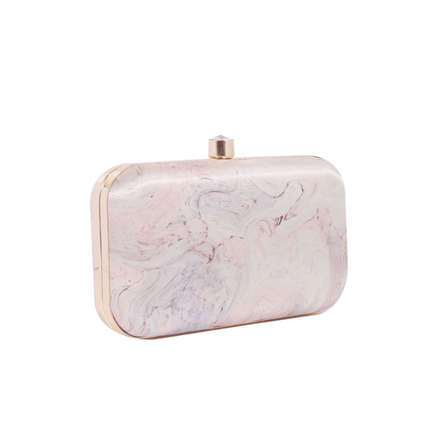 Swisni abstract nude shade printed clutch