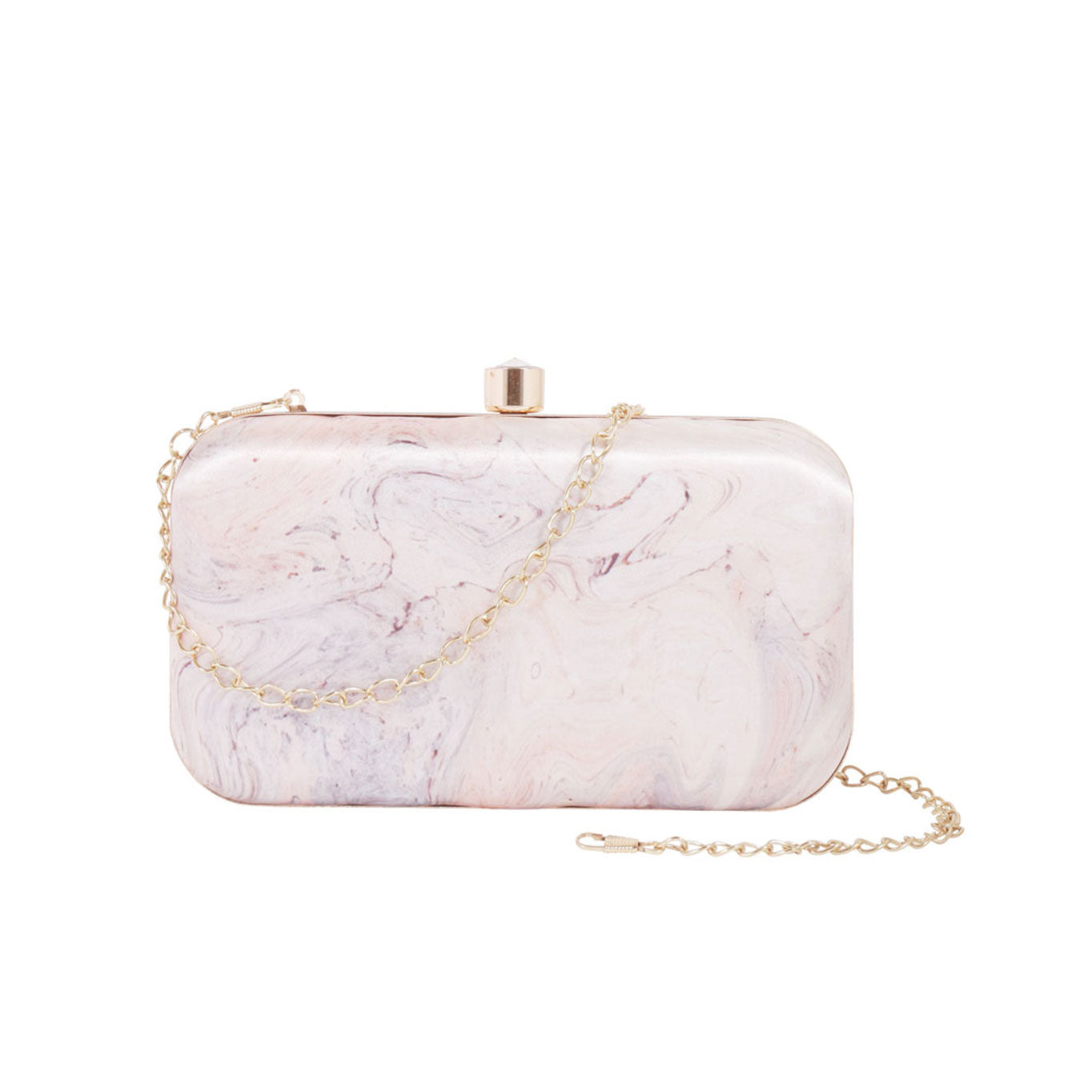 Swisni abstract nude shade printed clutch