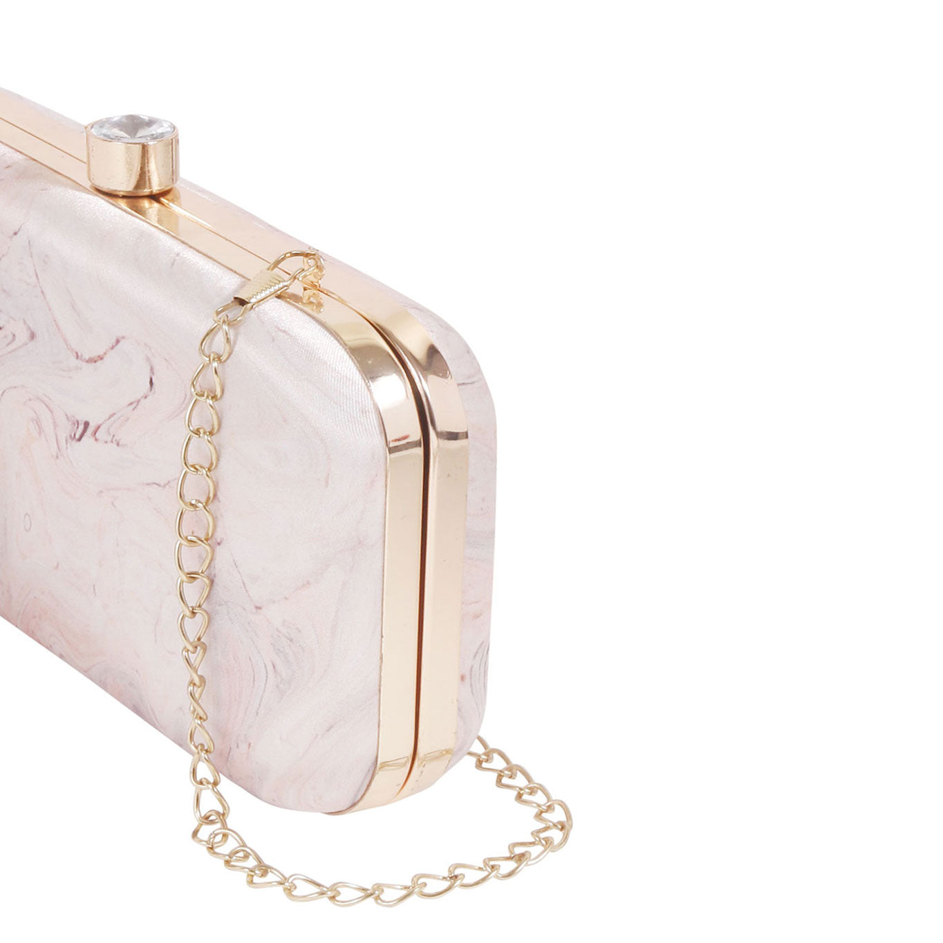 Swisni abstract nude shade printed clutch