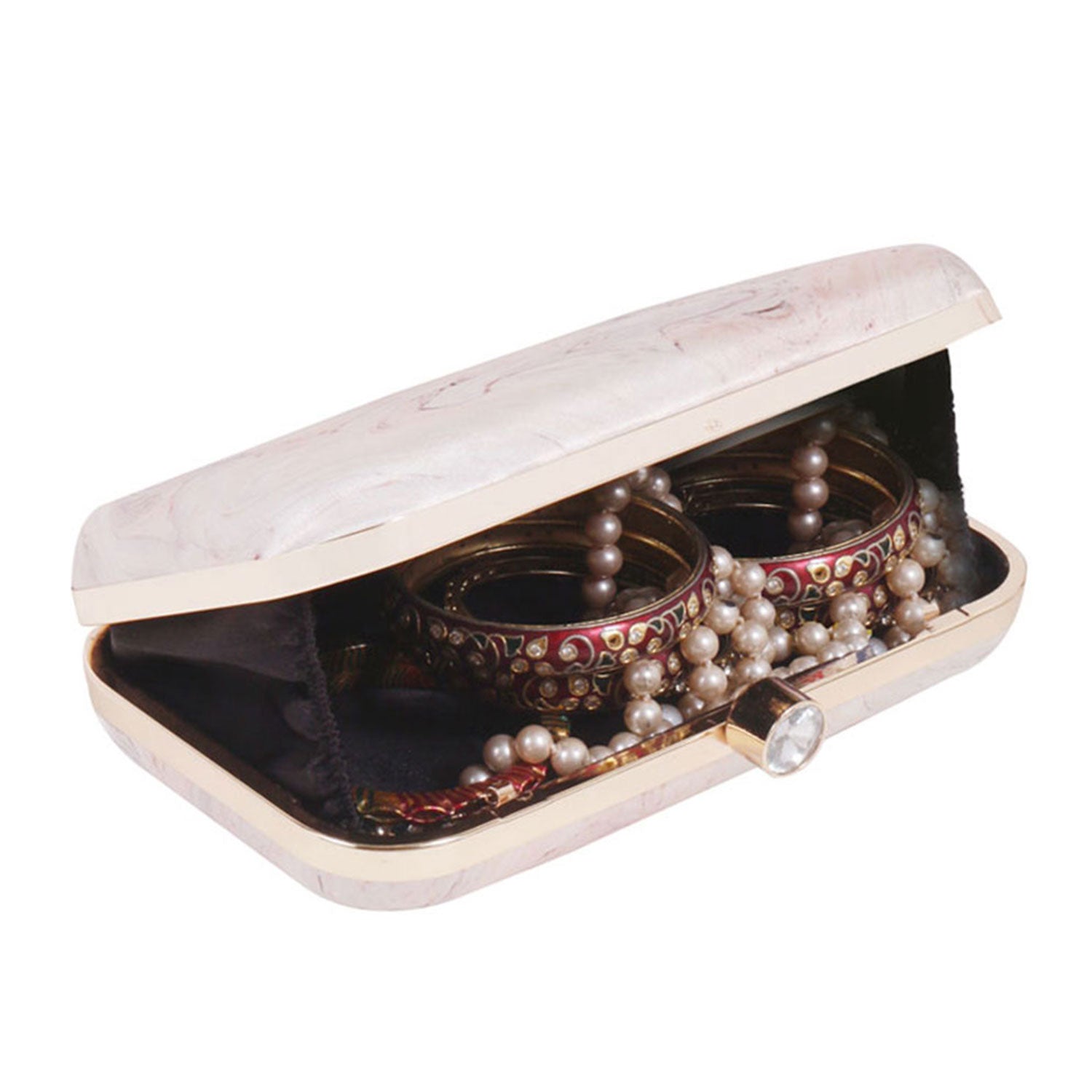 Sober Digital Abstract Satin Print Clutch for Women & Girls