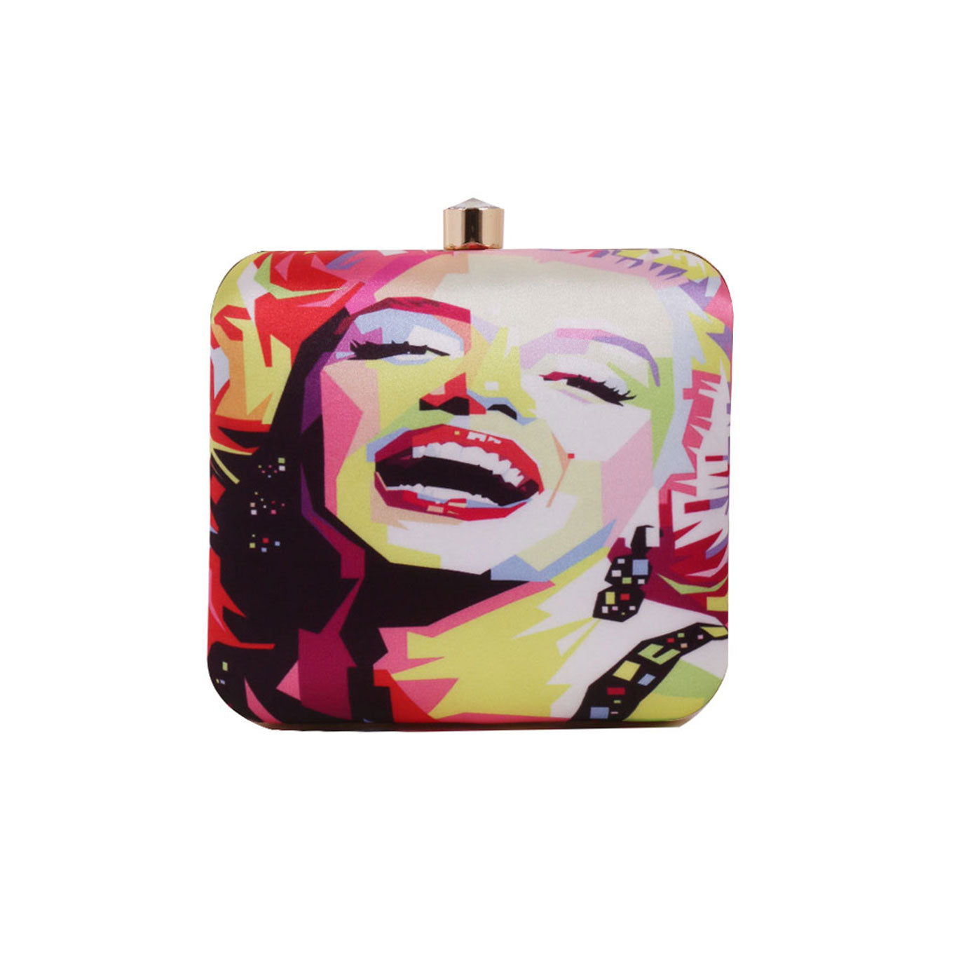 Swisni laughing girl digital printed clutch