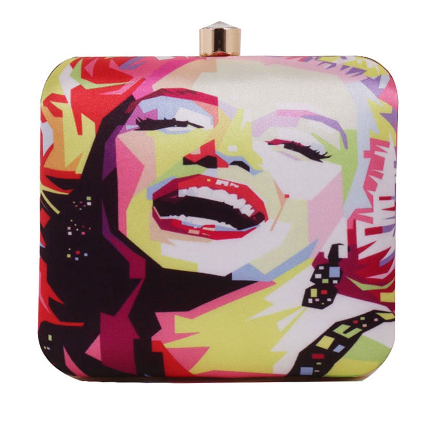 Casual Girl Laugh Pink Square Box Clutch for Women & Girls