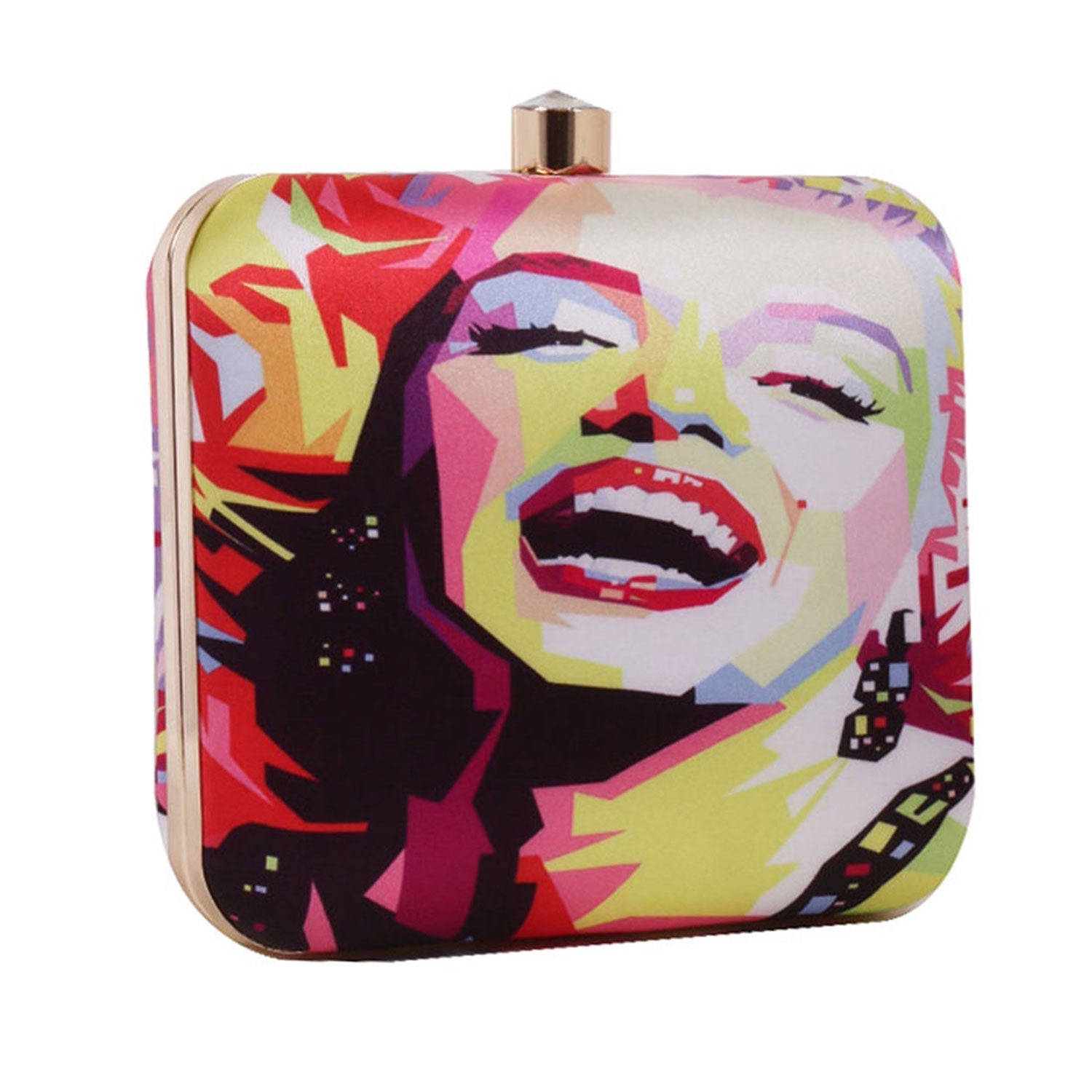 Casual Girl Laugh Pink Square Box Clutch for Women & Girls