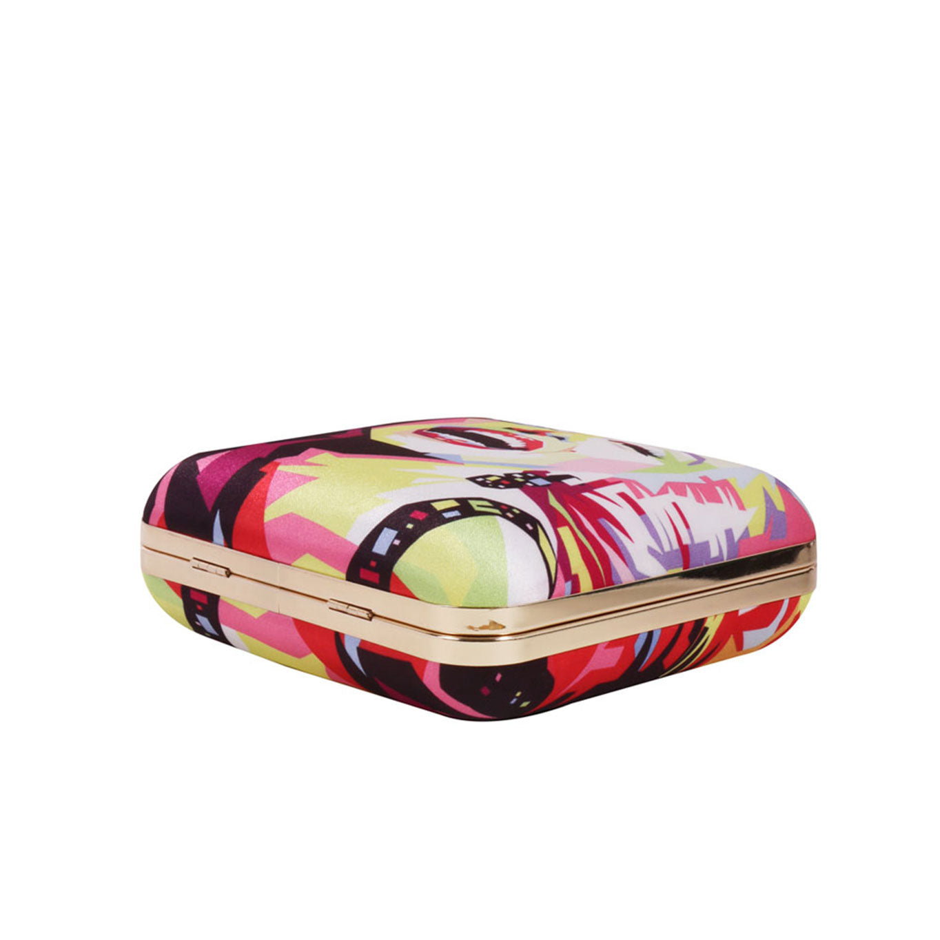 Swisni laughing girl digital printed clutch