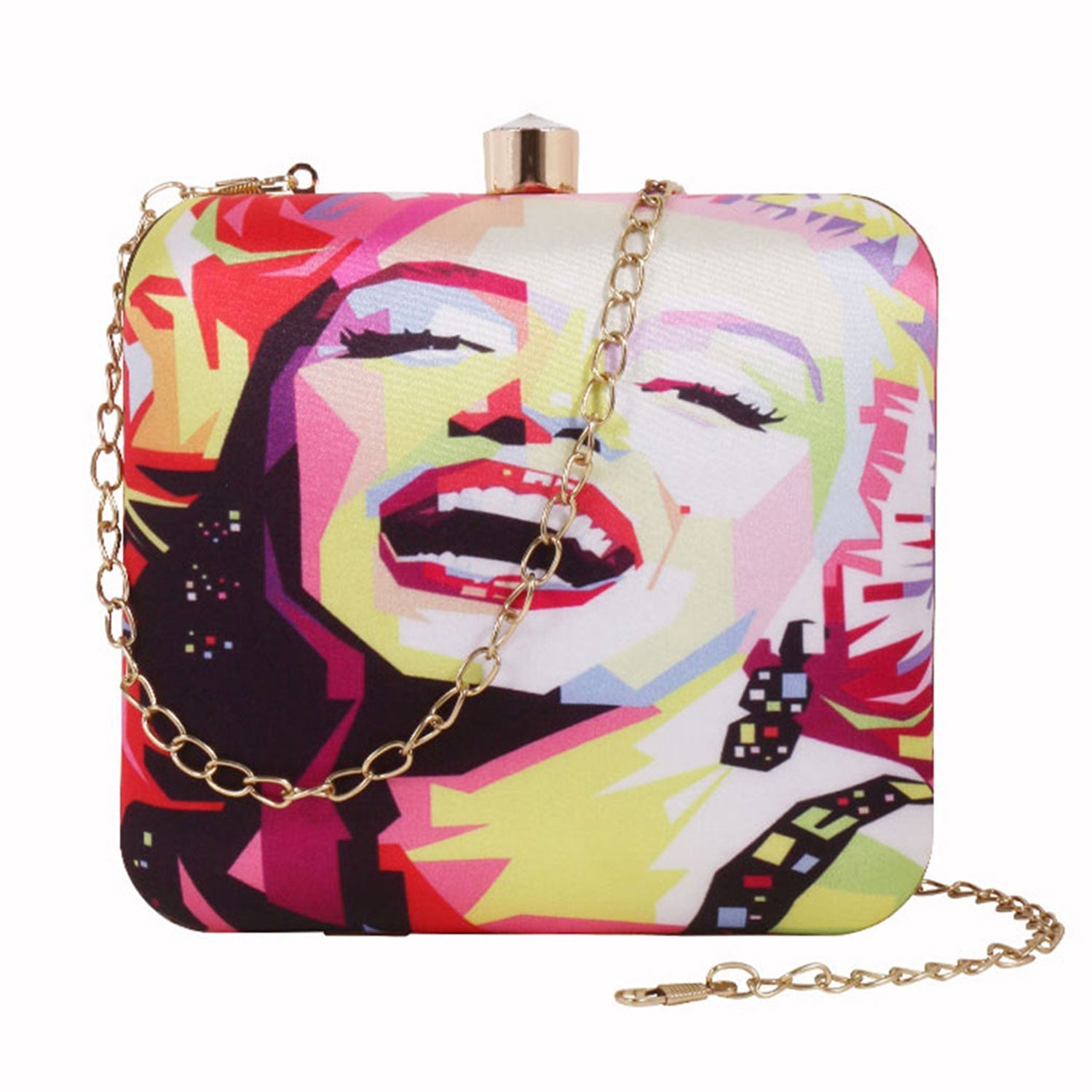 Casual Girl Laugh Pink Square Box Clutch for Women & Girls