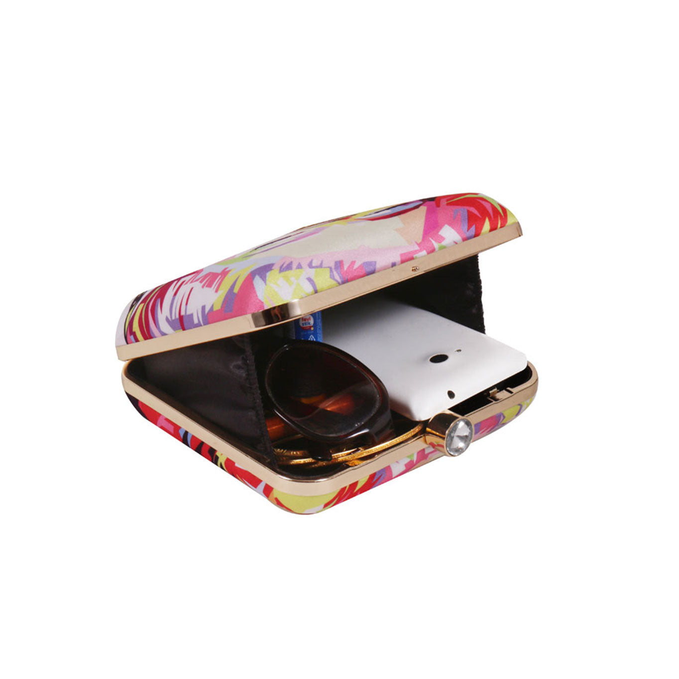 Swisni laughing girl digital printed clutch