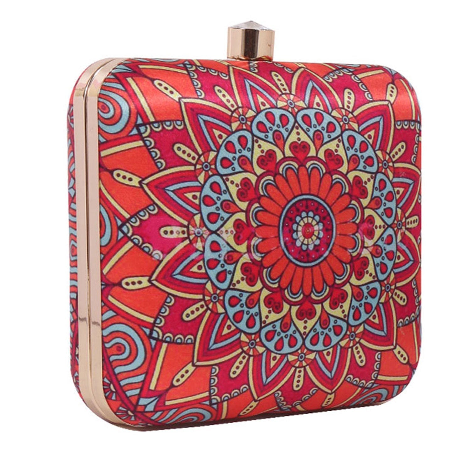 Mandala Digital Print Satin Clutch for Women & Girls