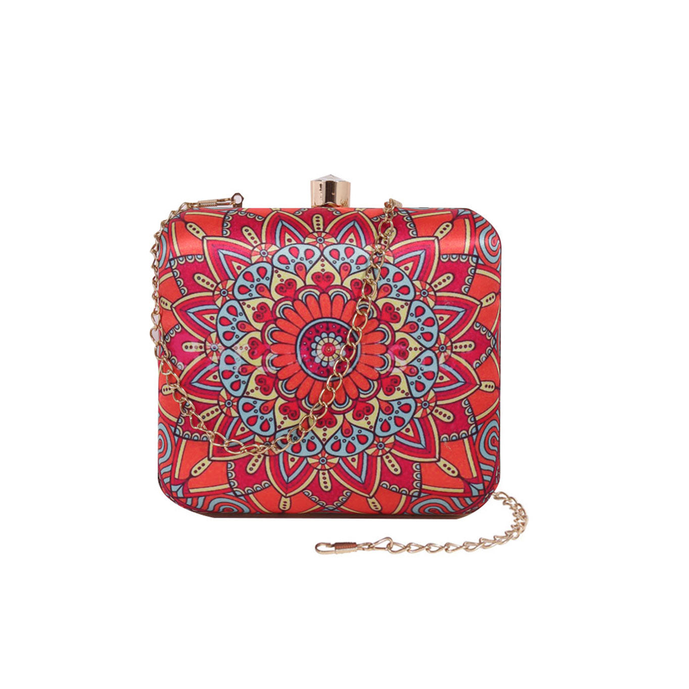 Swisni mandala printed clutch bag