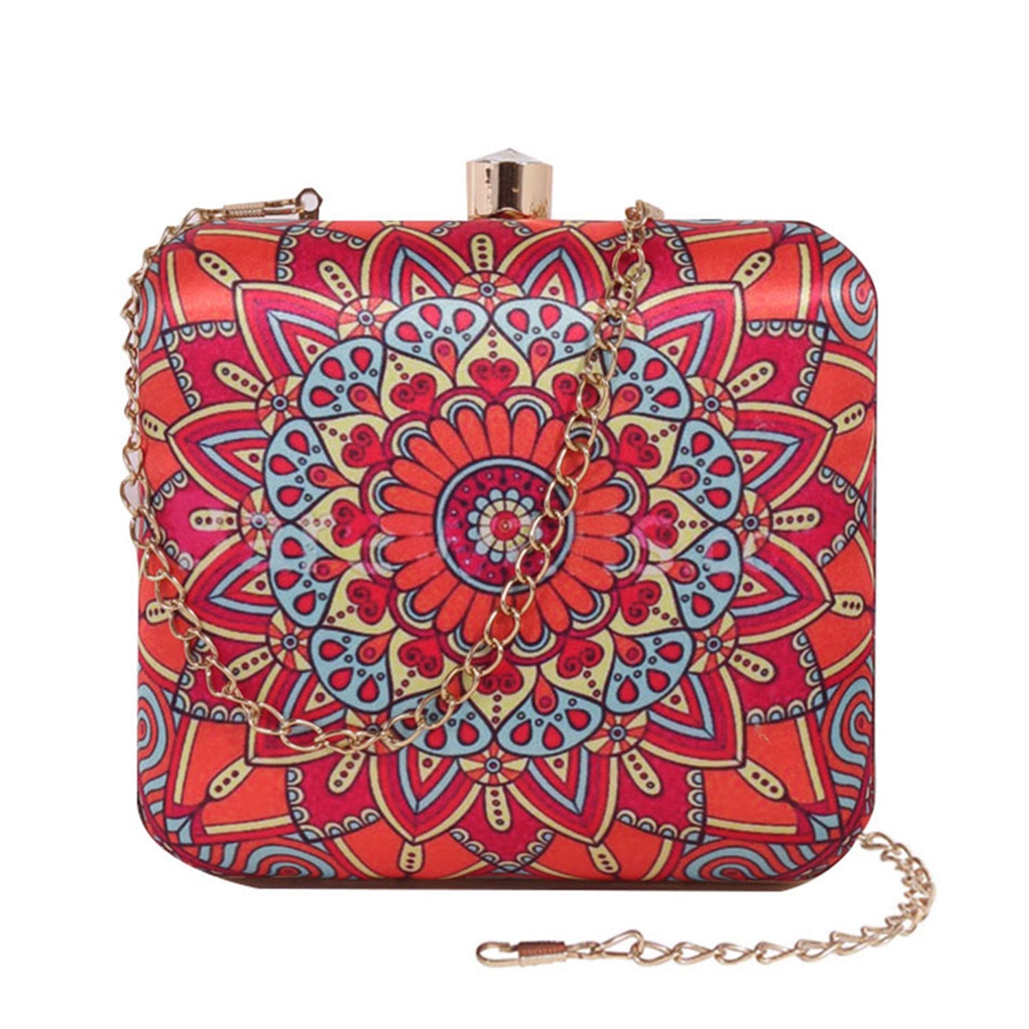 Mandala Digital Print Satin Clutch for Women & Girls