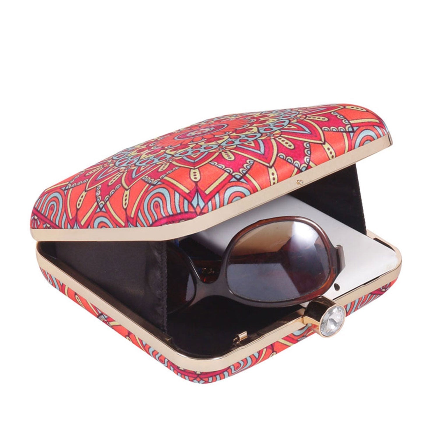 Mandala Digital Print Satin Clutch for Women & Girls