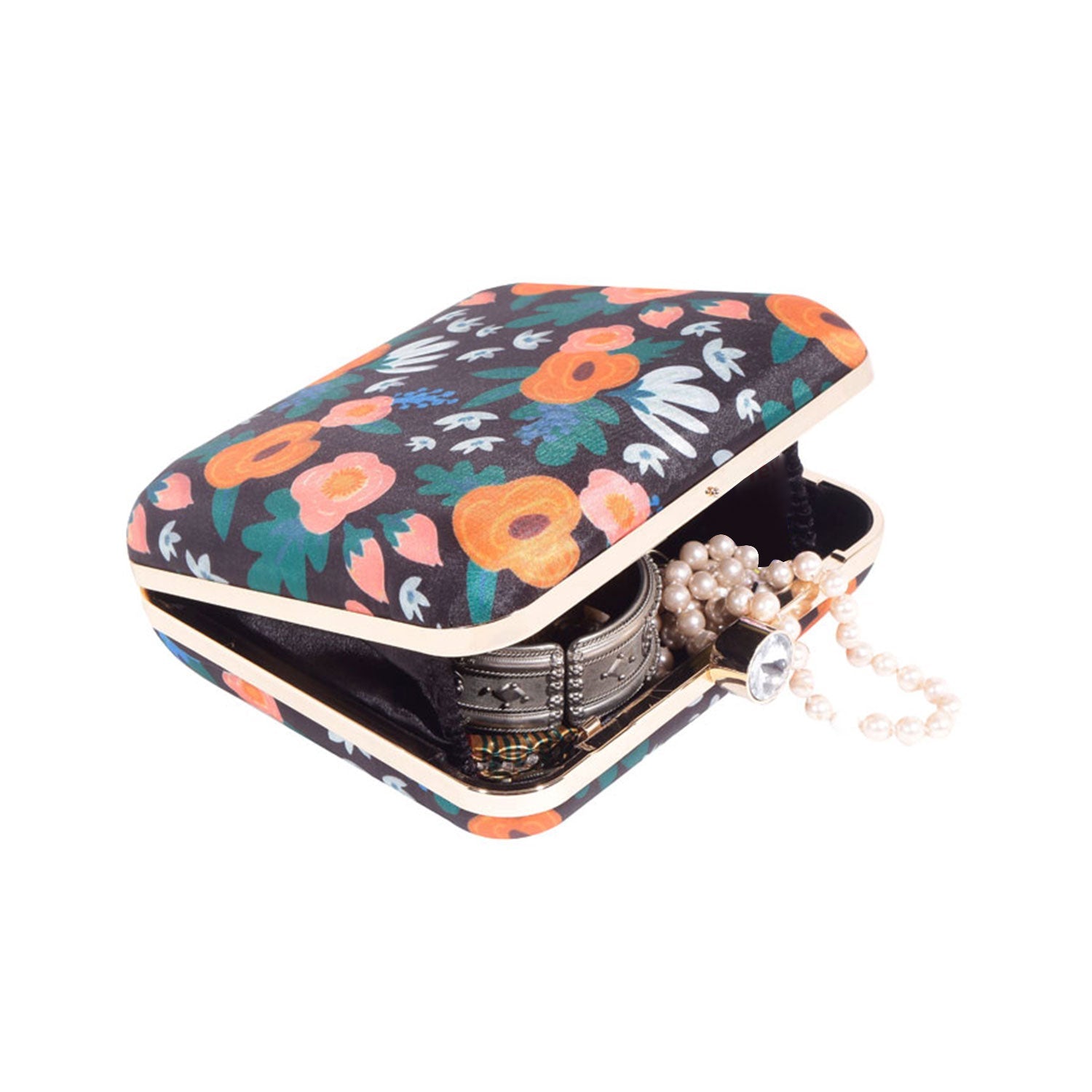Abstract printed clutch bag