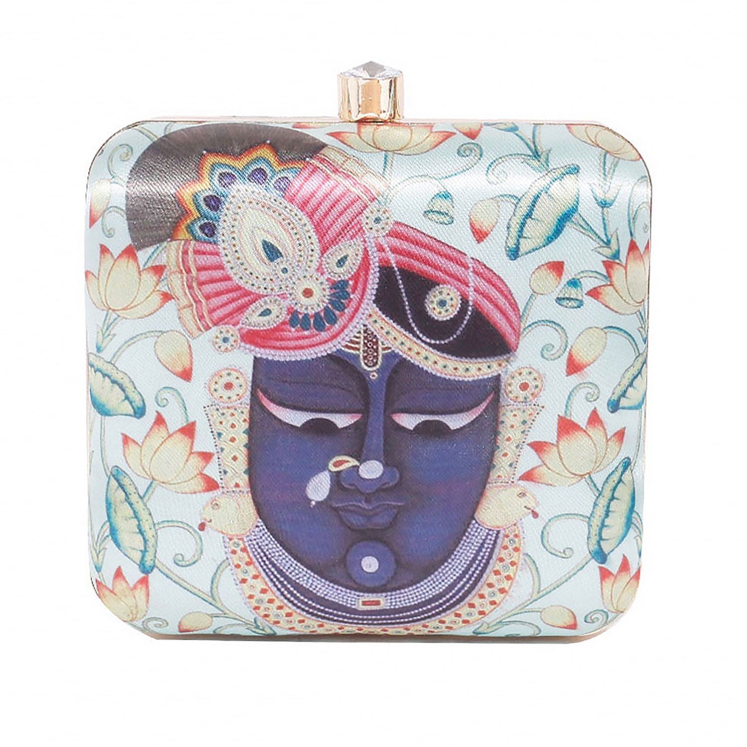 Lord And Flowery Digital Print Square Box Clutch for Women & Girls