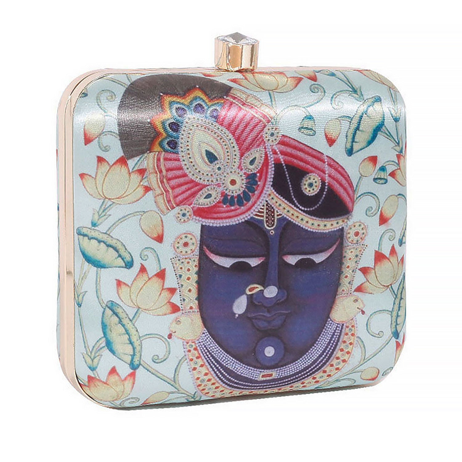 Lord And Flowery Digital Print Square Box Clutch for Women & Girls