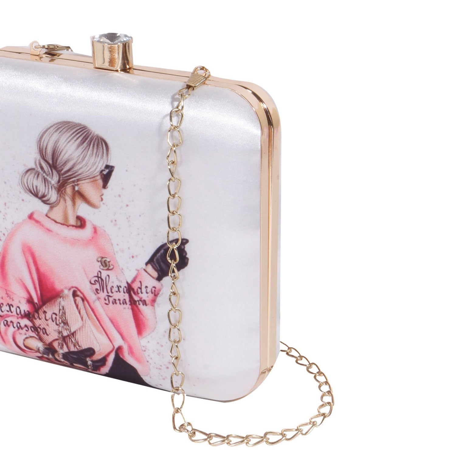 Stylish Printed Box Casual Clutch Bag For Women & Girls