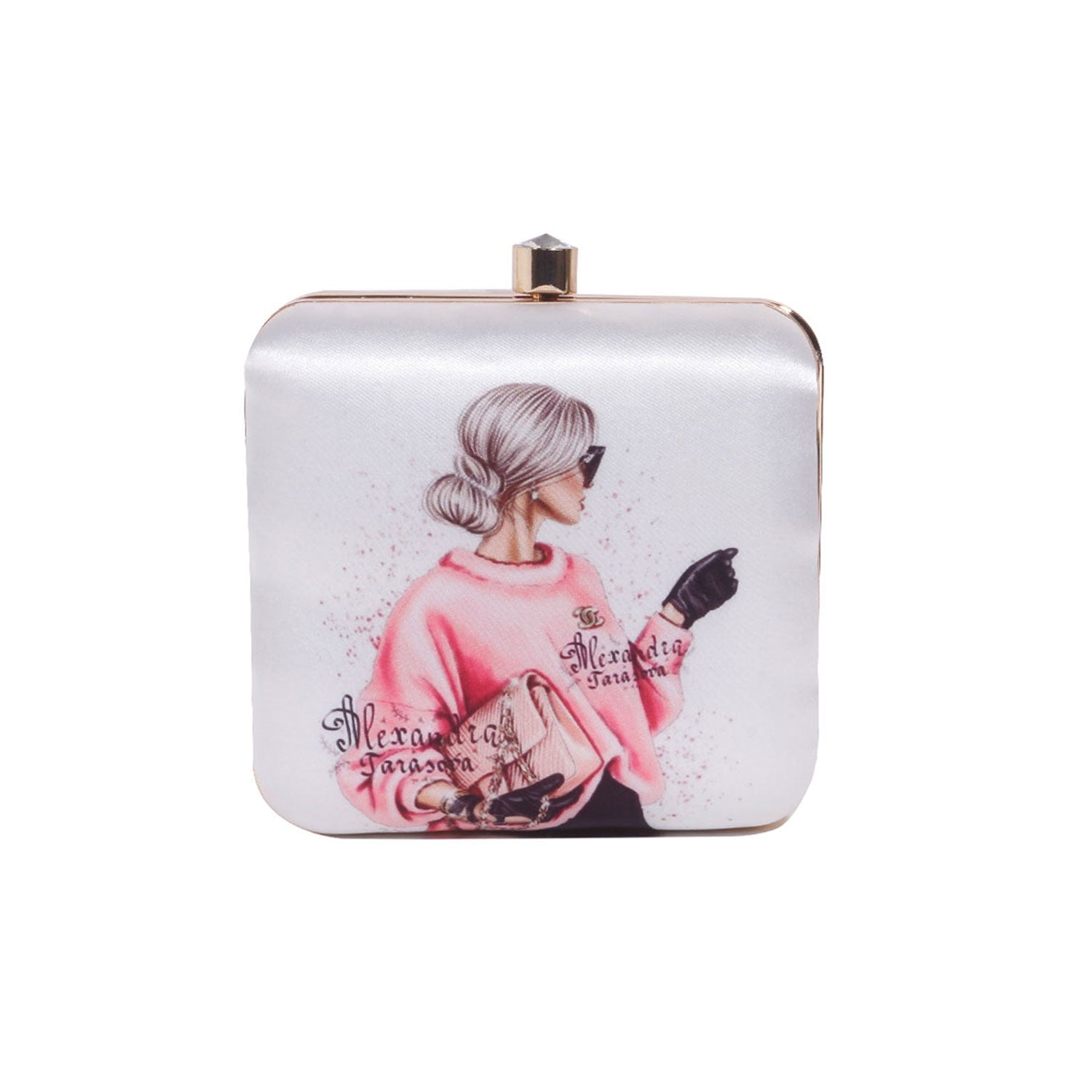 Stylish Printed Box Casual Clutch Bag For Women & Girls