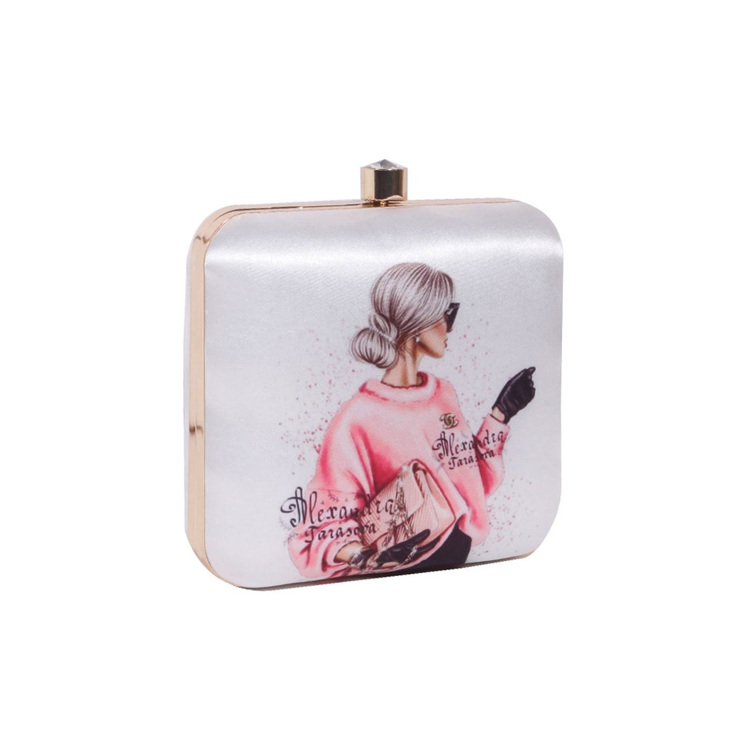 Stylish Printed Box Casual Clutch Bag For Women & Girls