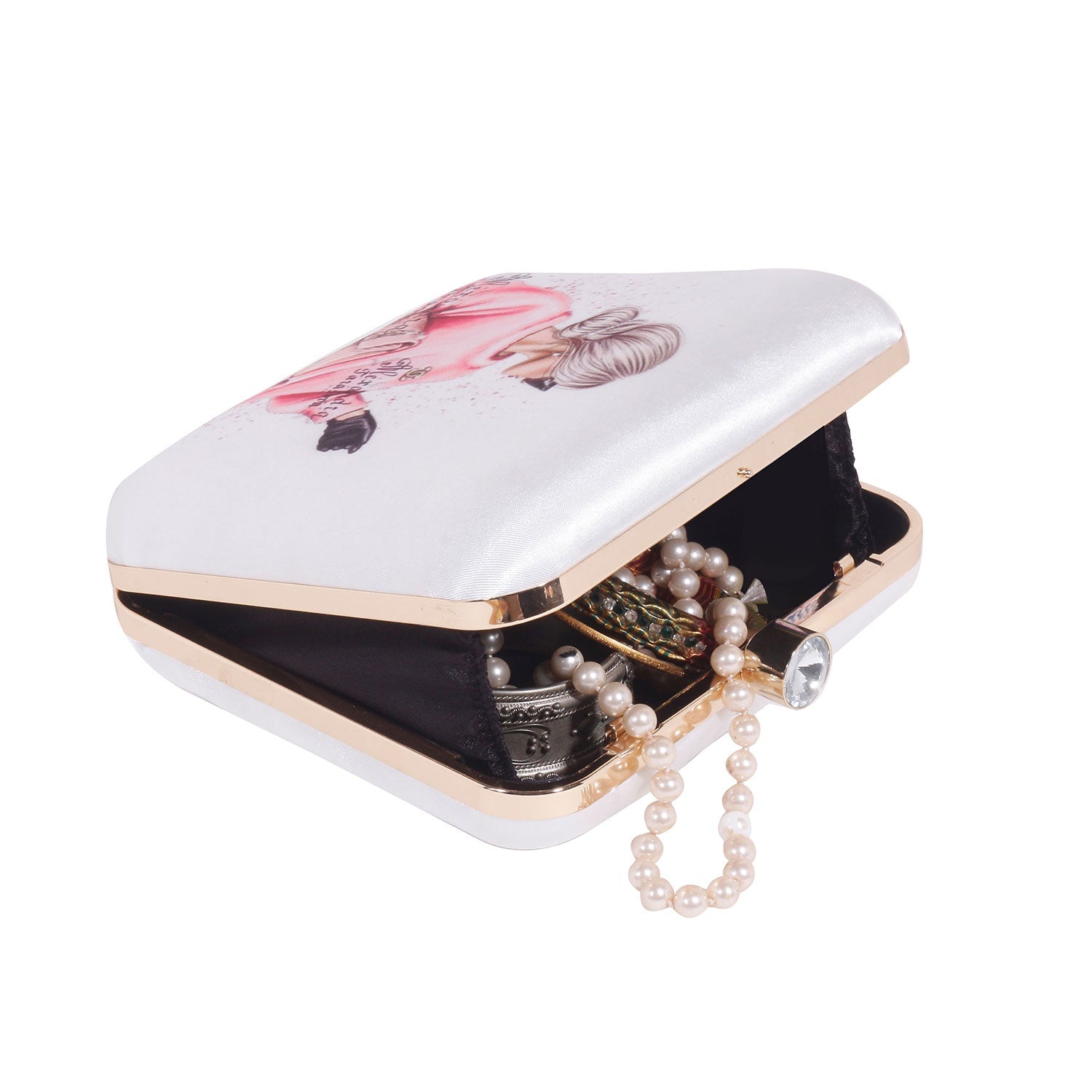 Stylish Printed Box Casual Clutch Bag For Women & Girls