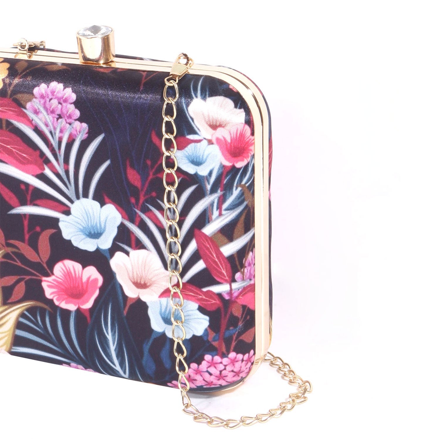Flowery printed Box Clutch Bag For Women & Girls