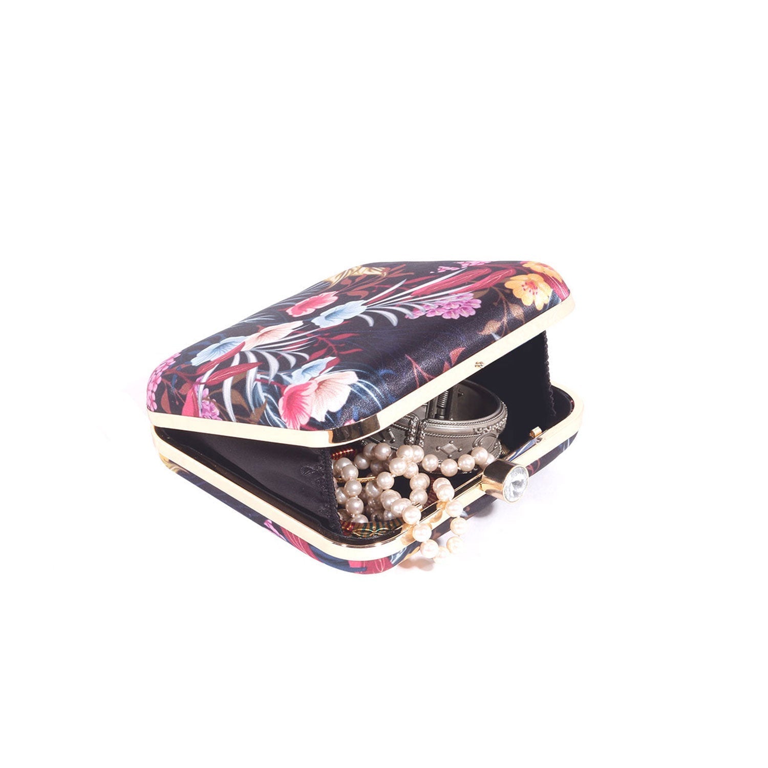 Flowery printed Box Clutch Bag For Women & Girls