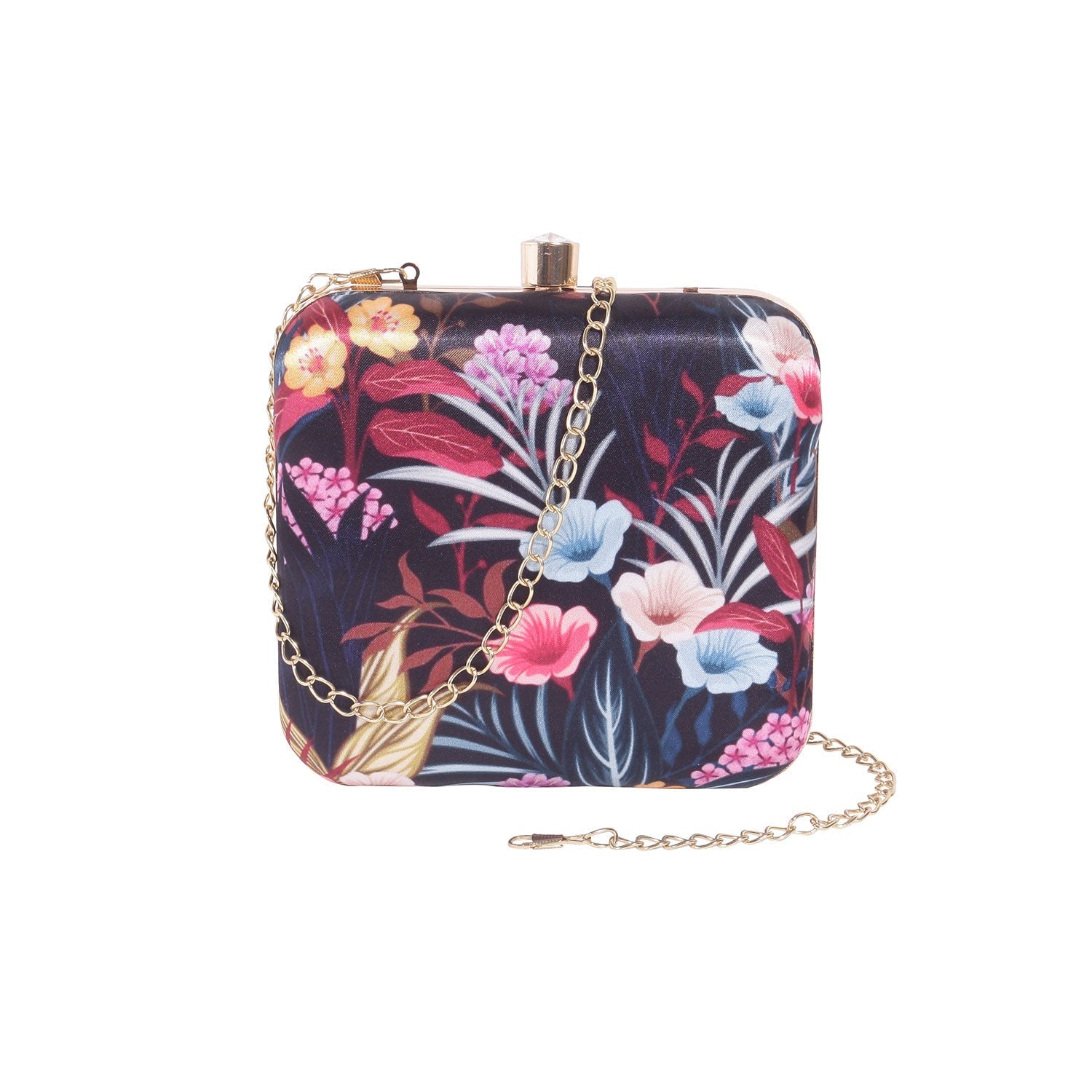 Flowery printed Box Clutch Bag For Women & Girls