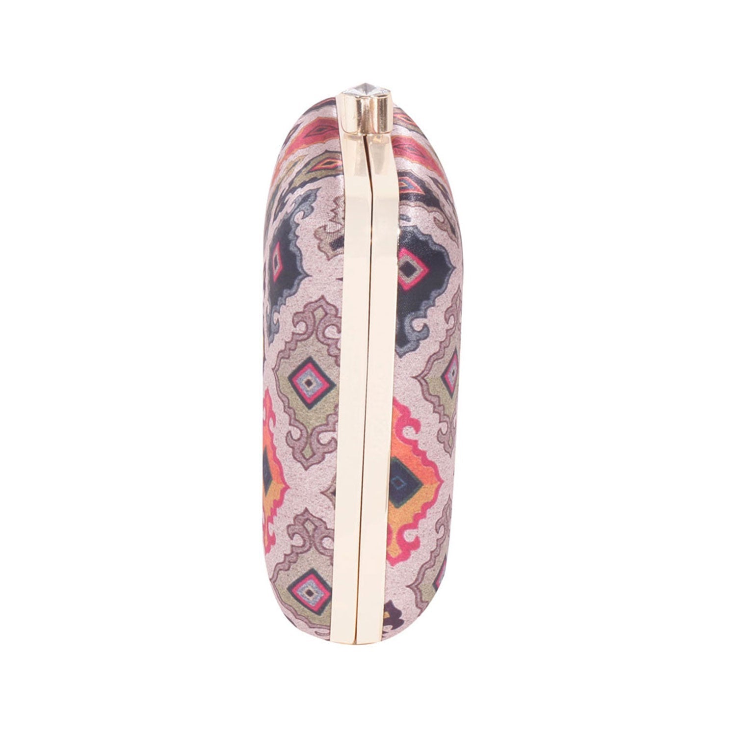Tropical Satin Digital Print Sqaure Box Clutch for Women & Girls