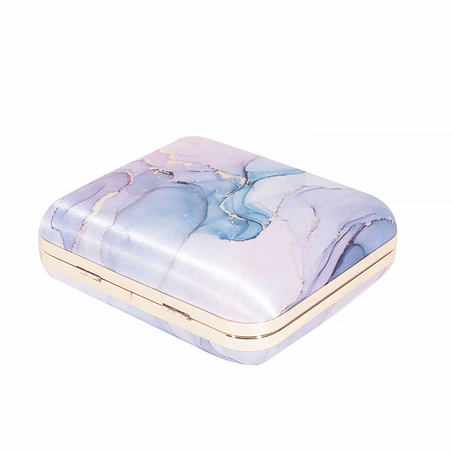 Abstract printed square clutch