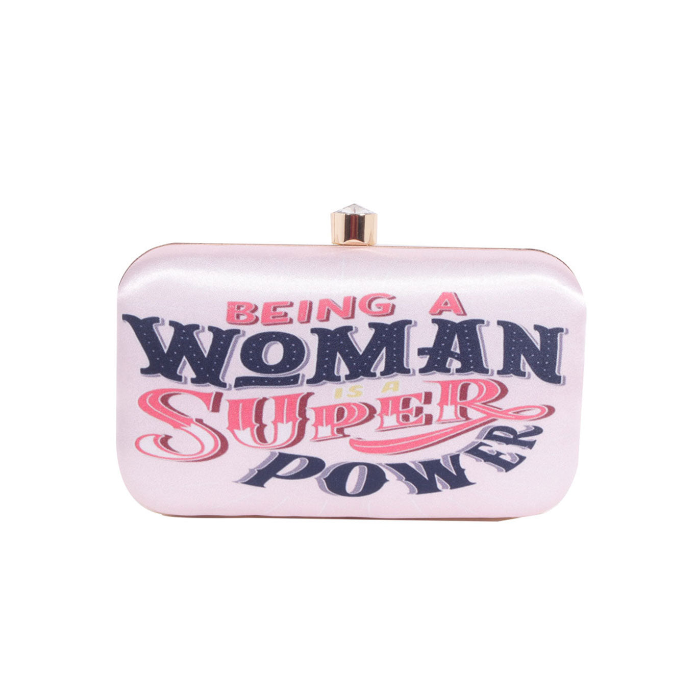 Swisni woman super power printed clutch