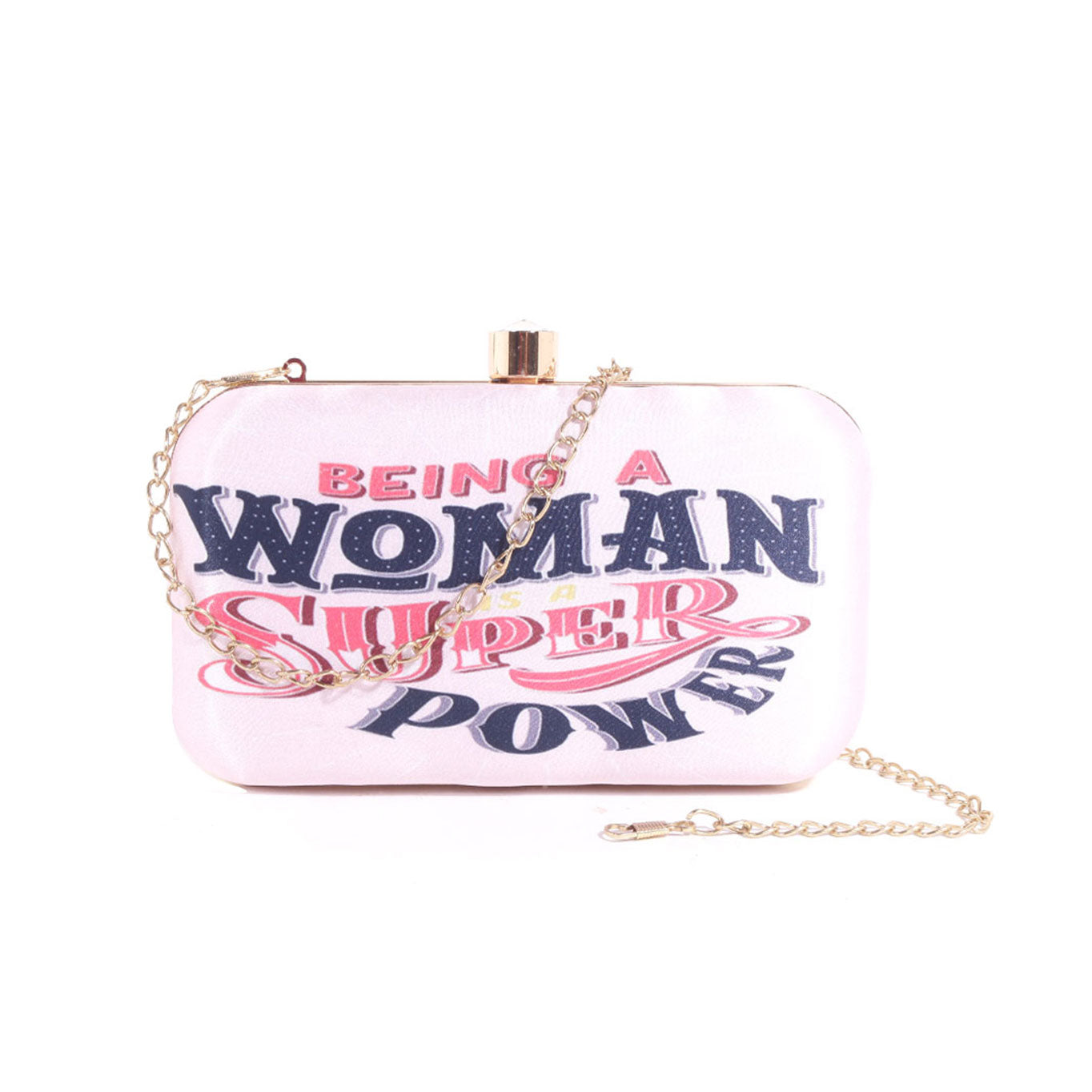Swisni woman super power printed clutch