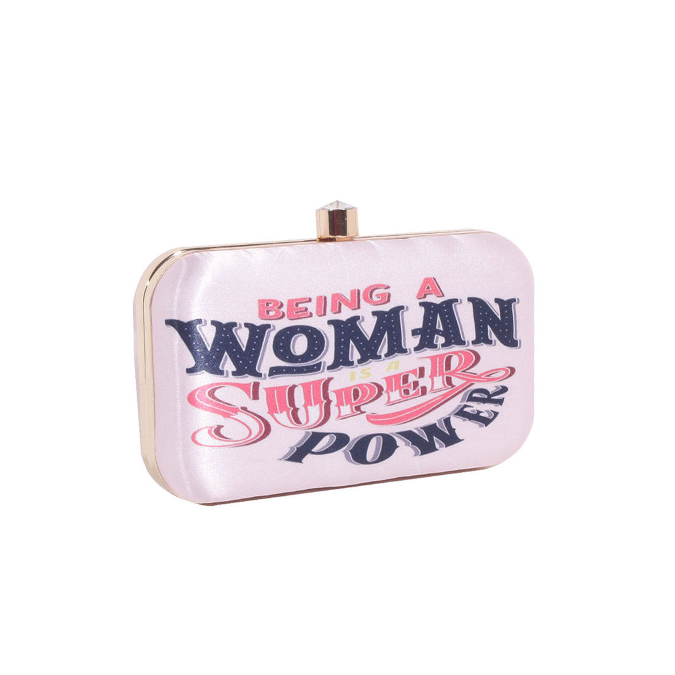 Swisni woman super power printed clutch