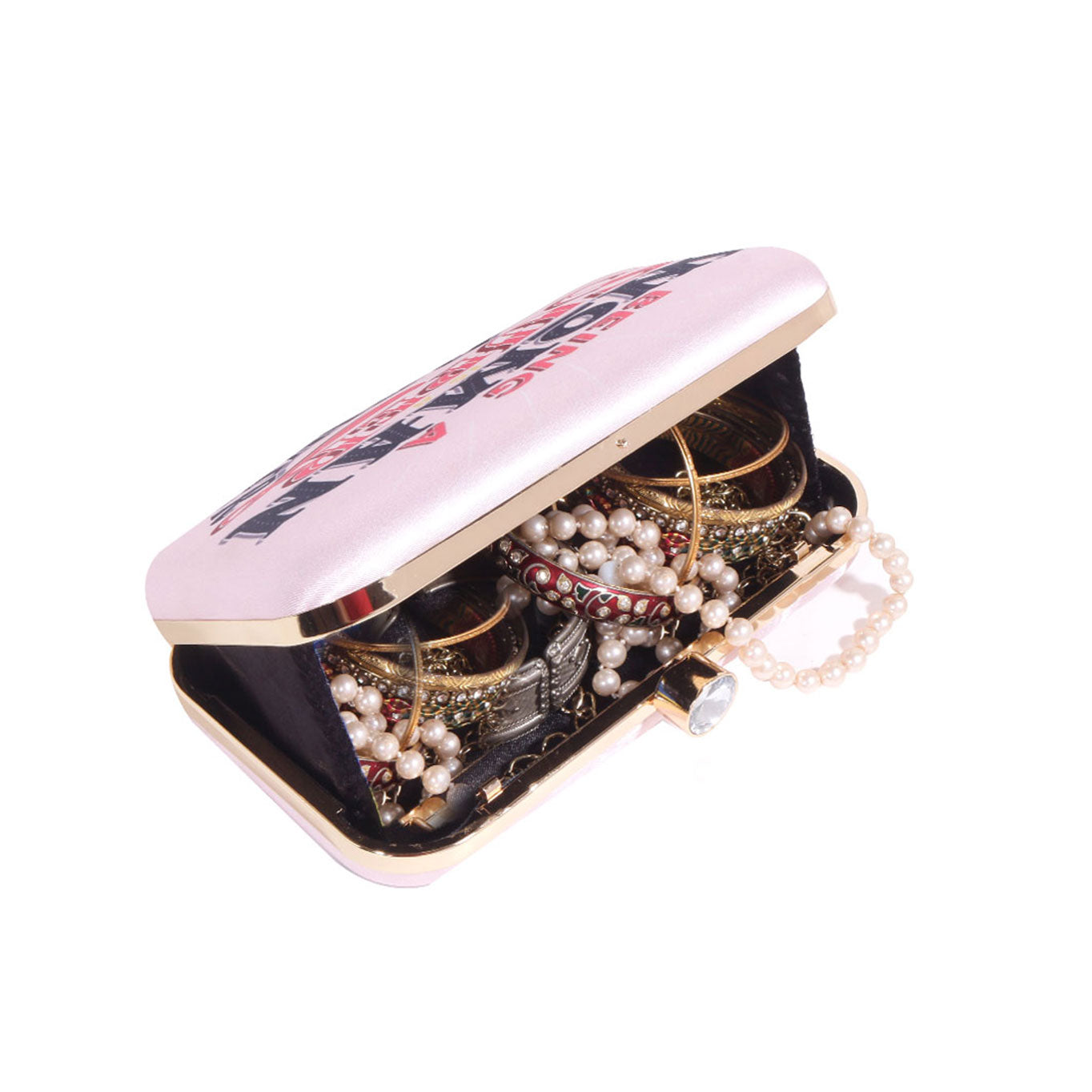 Swisni woman super power printed clutch