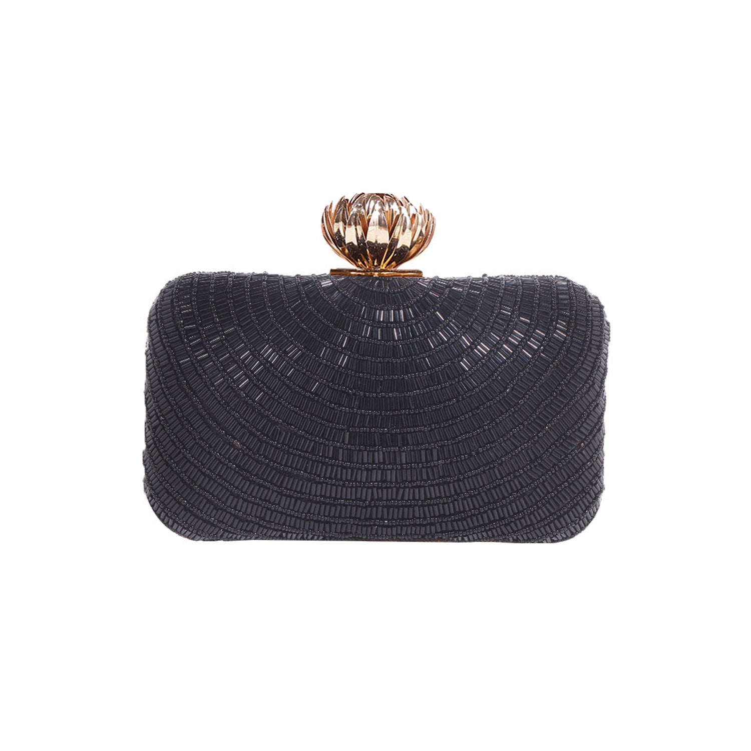 Swisni black katdana lotus clutch bag