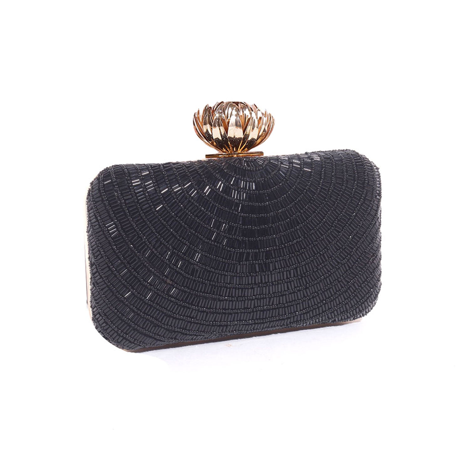 Swisni black katdana lotus clutch bag