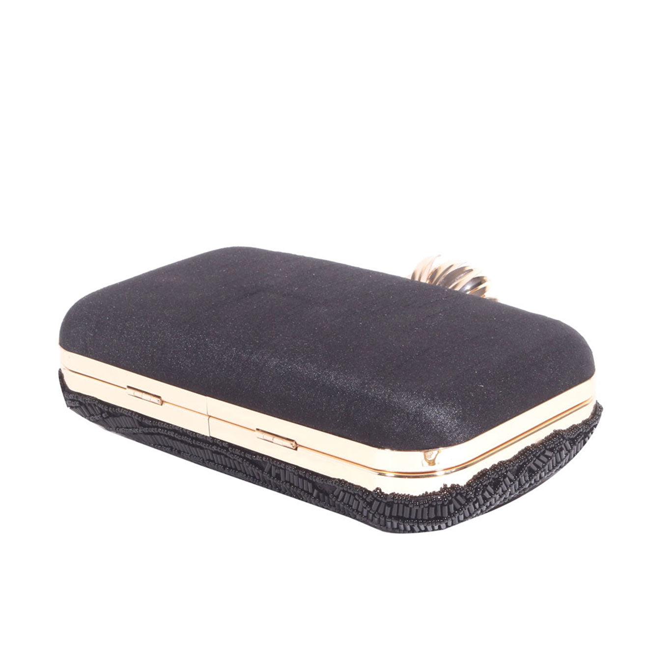 Swisni black katdana lotus clutch bag