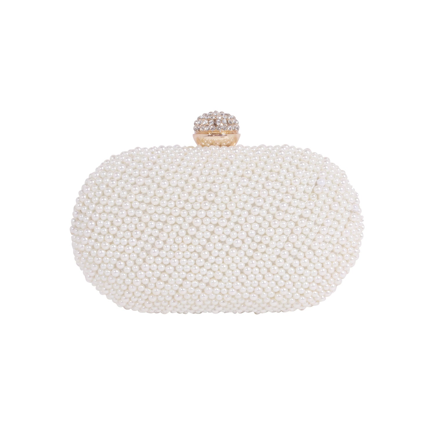 Swisni oval pearl clutch bag