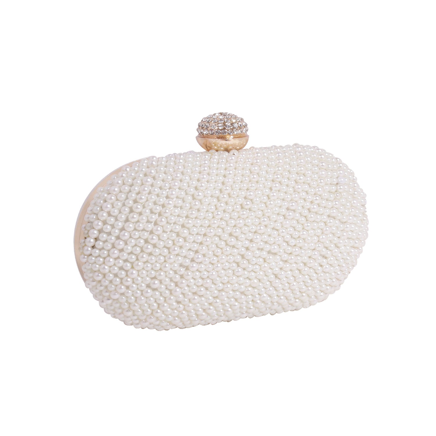 Swisni oval pearl clutch bag