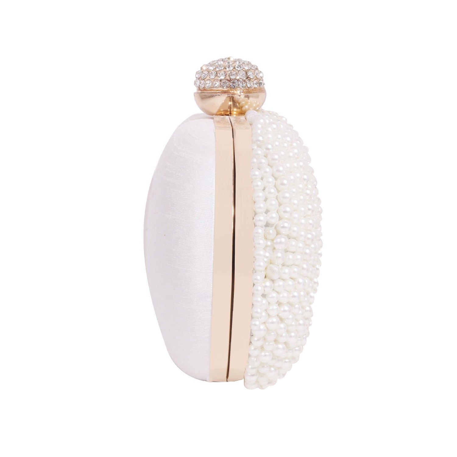 Swisni oval pearl clutch bag
