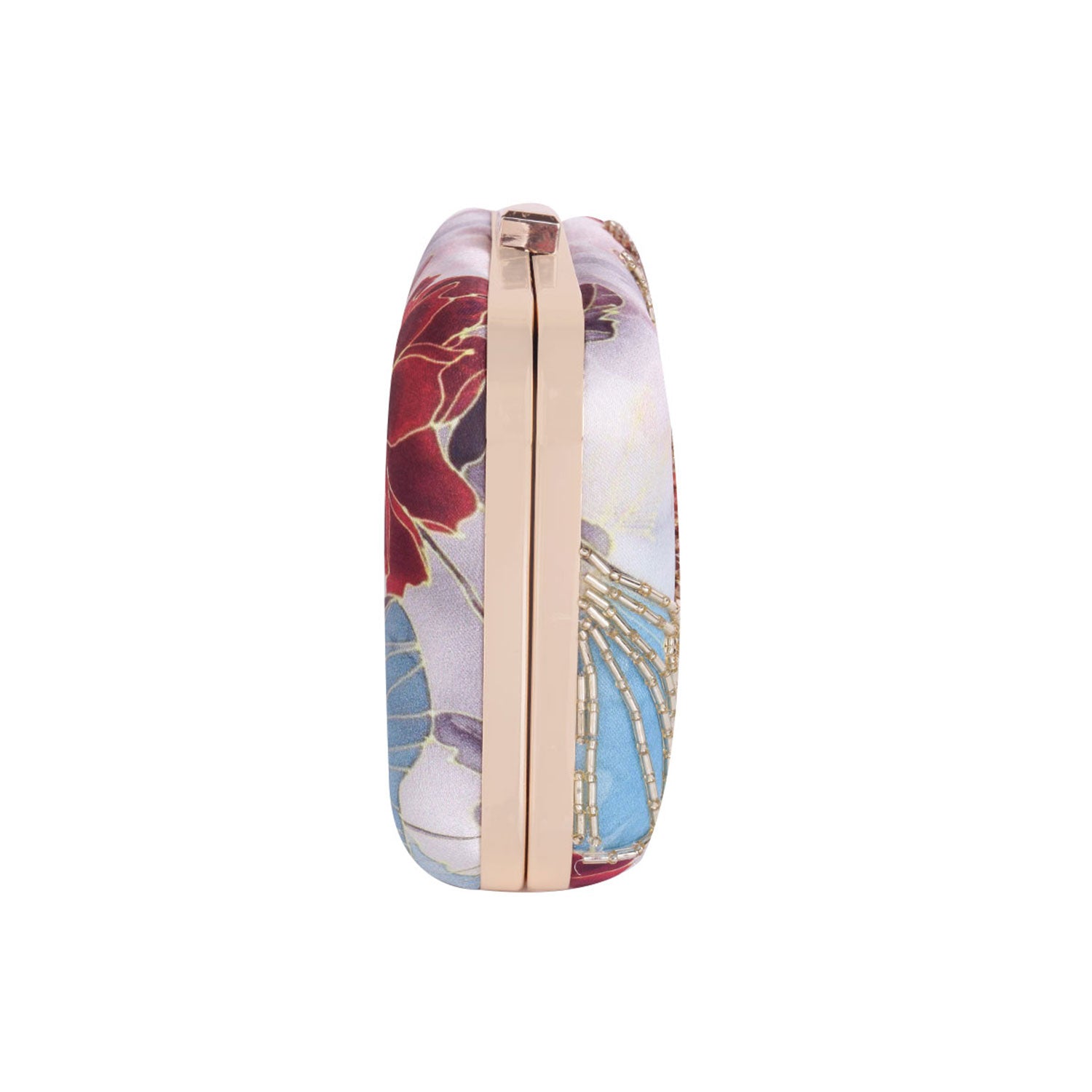 Swisni printed embroidered floral clutch bag